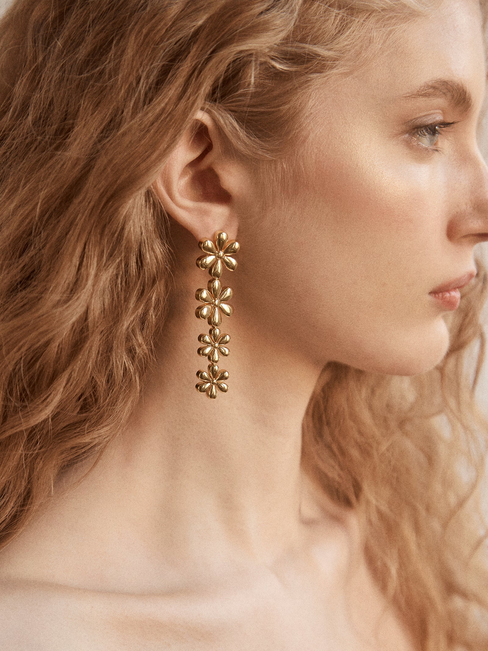 Blossom Statement Earrings - Gold - Image 2