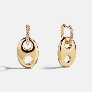 Thalia Huggie Earrings - Gold/Pav??