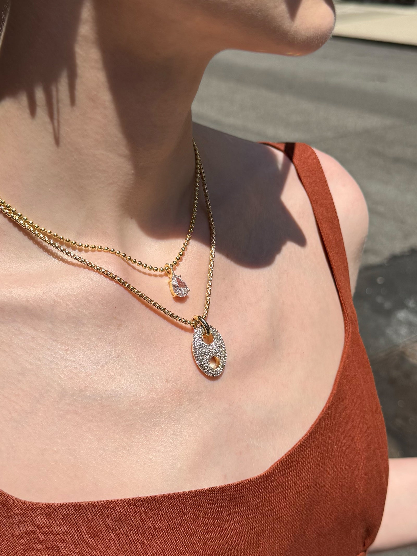 Thalia Reversible Pendant Necklace - Gold/Pav?? - Image 2