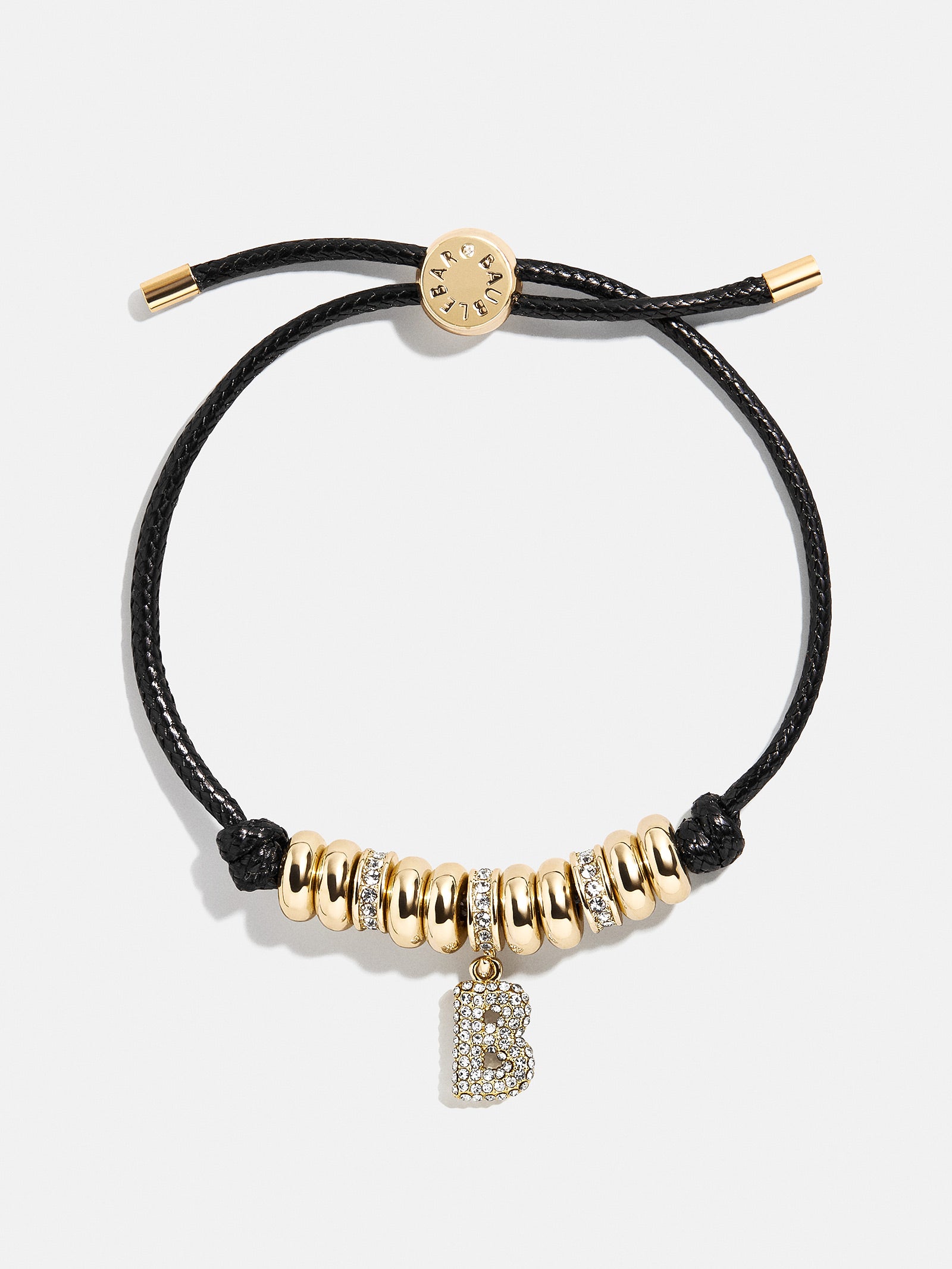 Natisha Initial Pull-Tie Bracelet - Gold/Black - Image 4