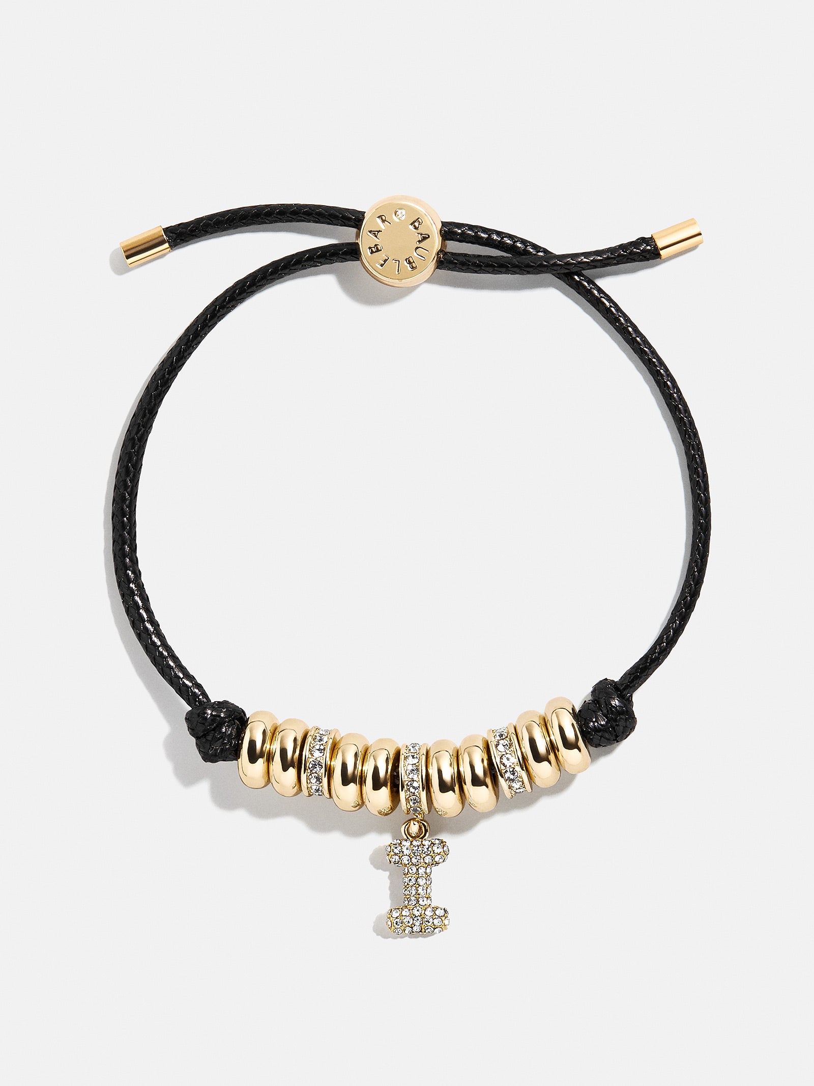 Natisha Initial Pull-Tie Bracelet - Gold/Black - Image 11