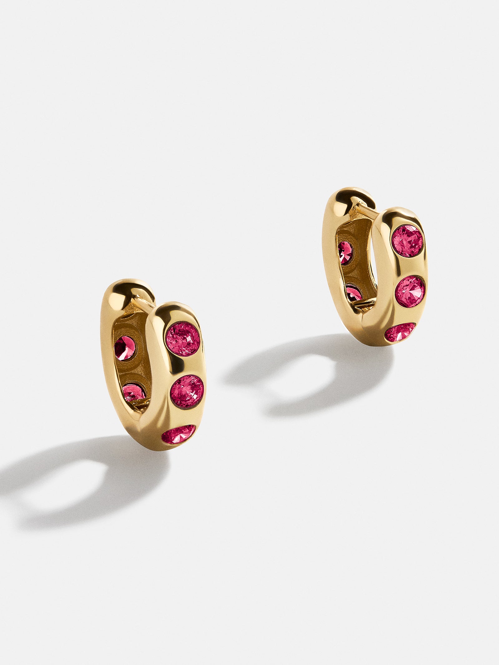 Sydney 18K Gold Birthstone Earrings - Ruby