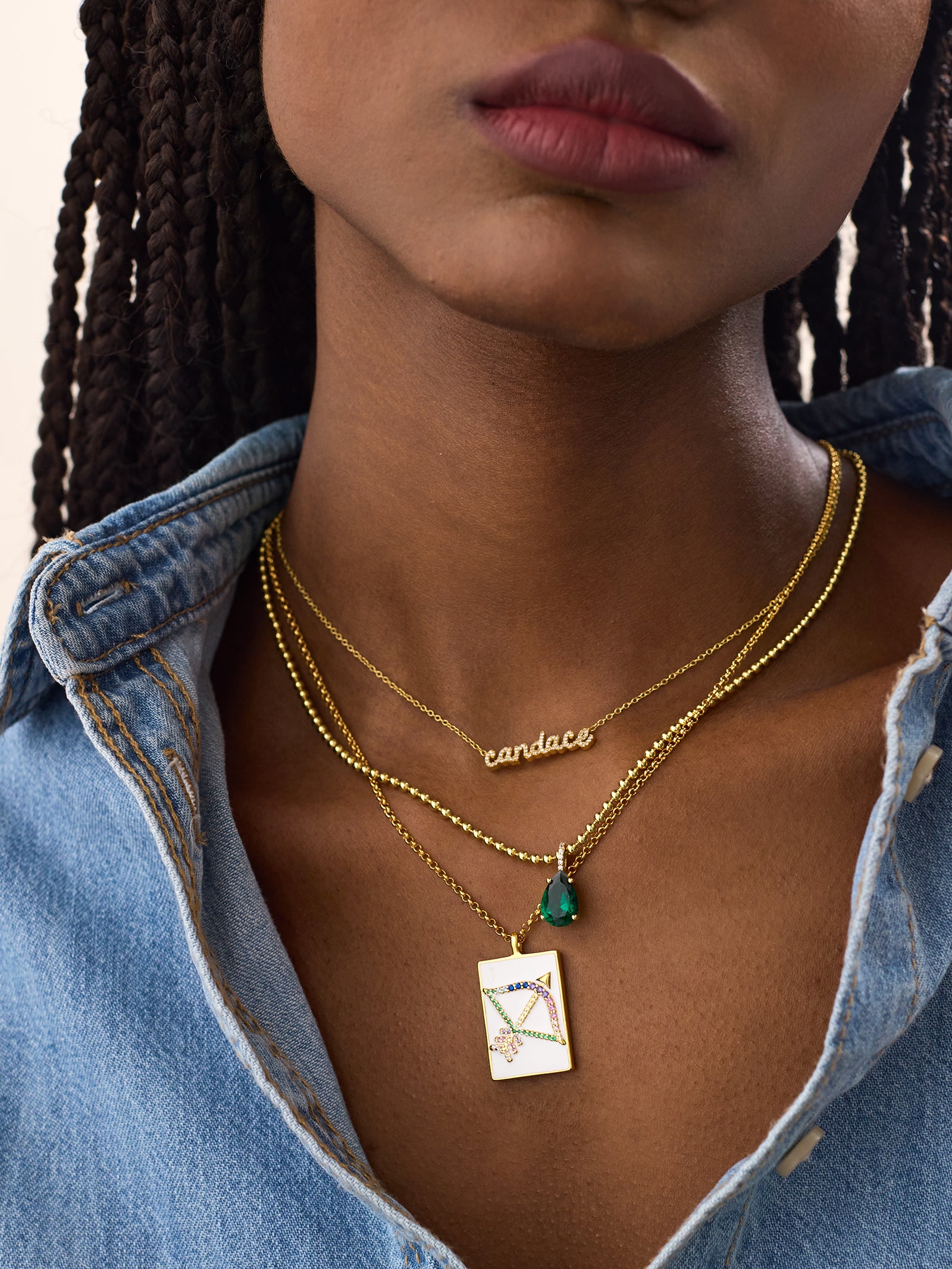 Reversible 18K Gold Zodiac Pendant Necklace - Aries - Image 4