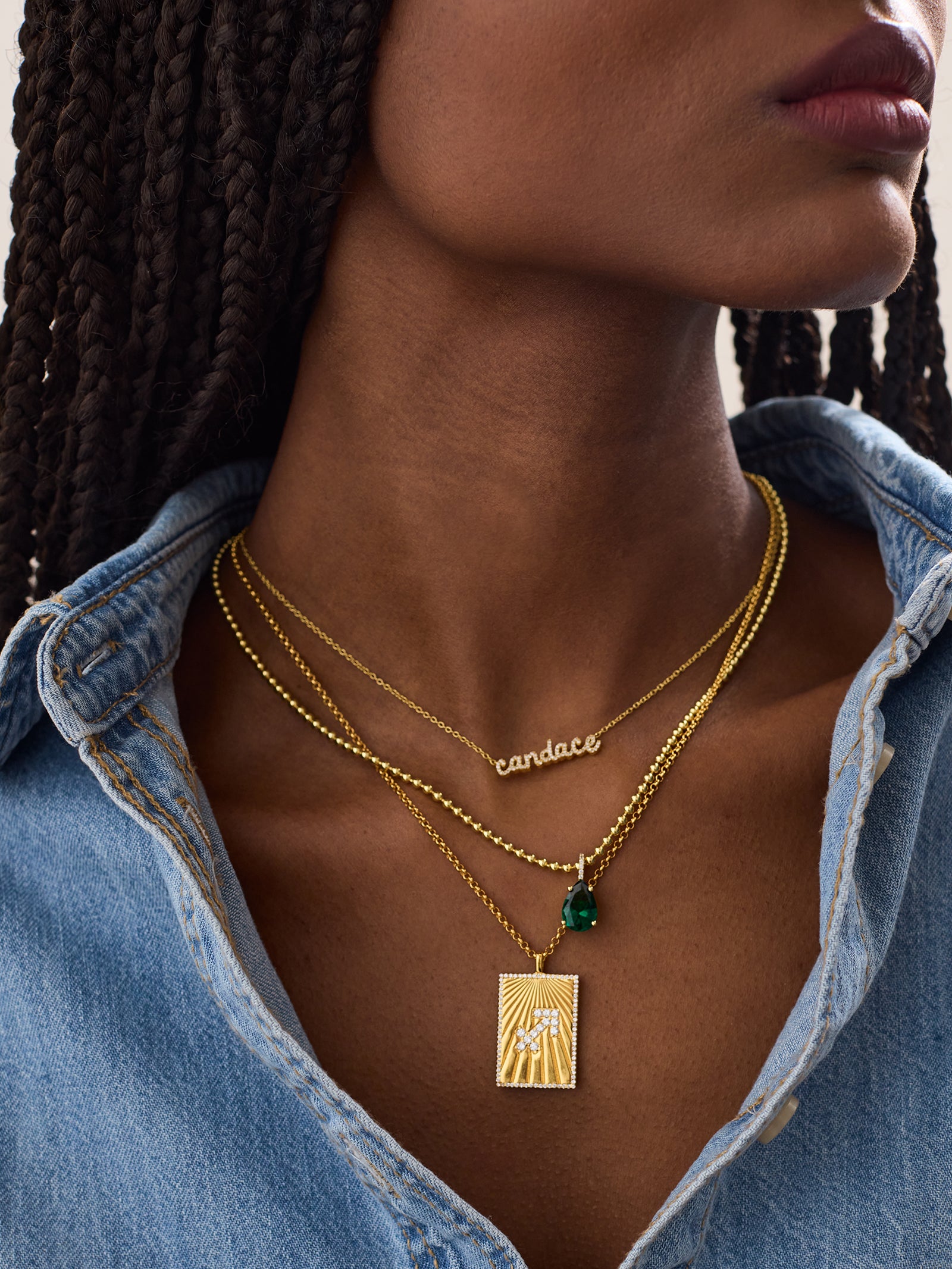 Reversible 18K Gold Zodiac Pendant Necklace - Aries - Image 5