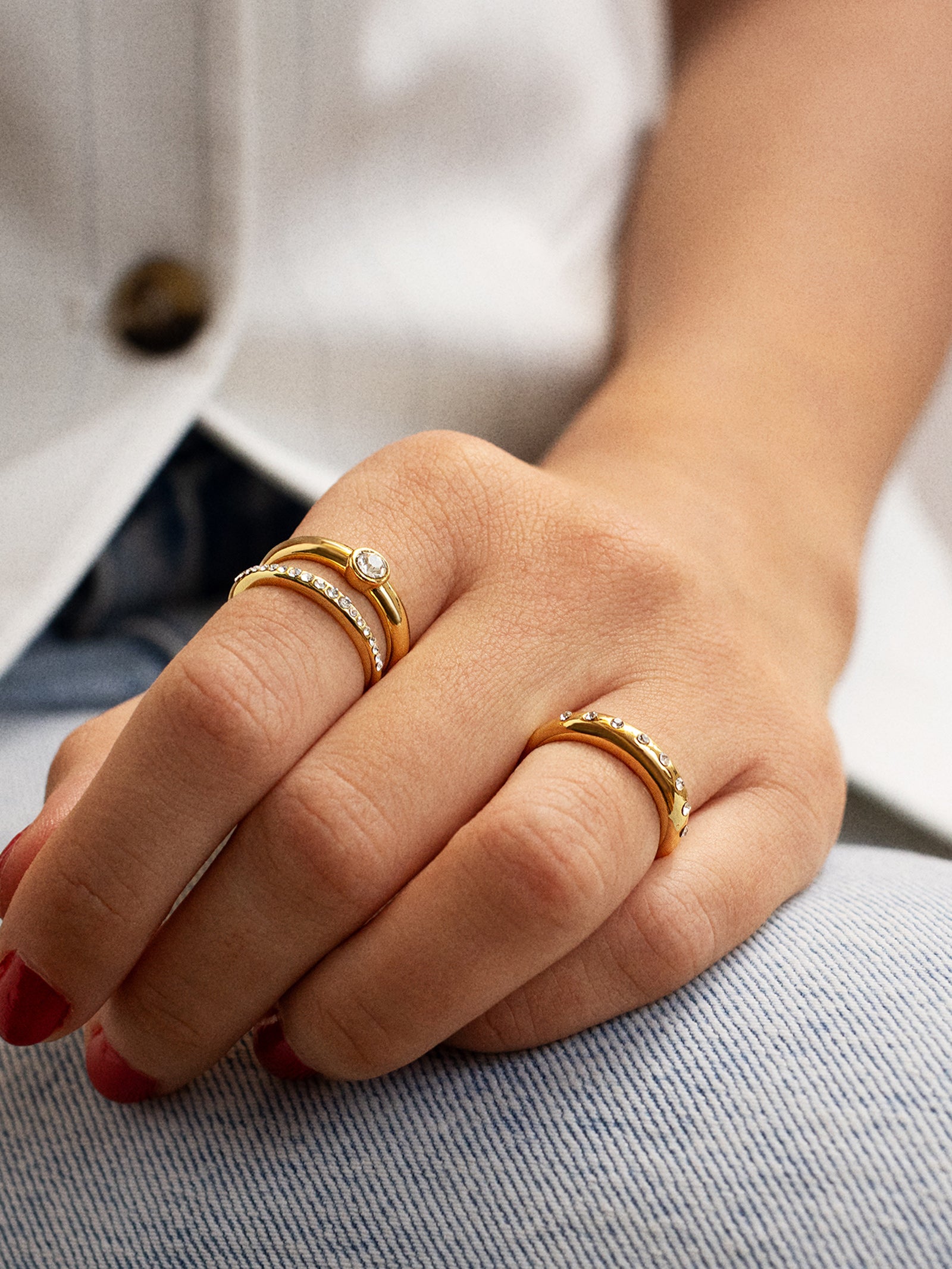 Jenny Ring Set - Gold/Pav?? - Image 2