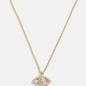 18K Gold Motif Necklace - Evil Eye
