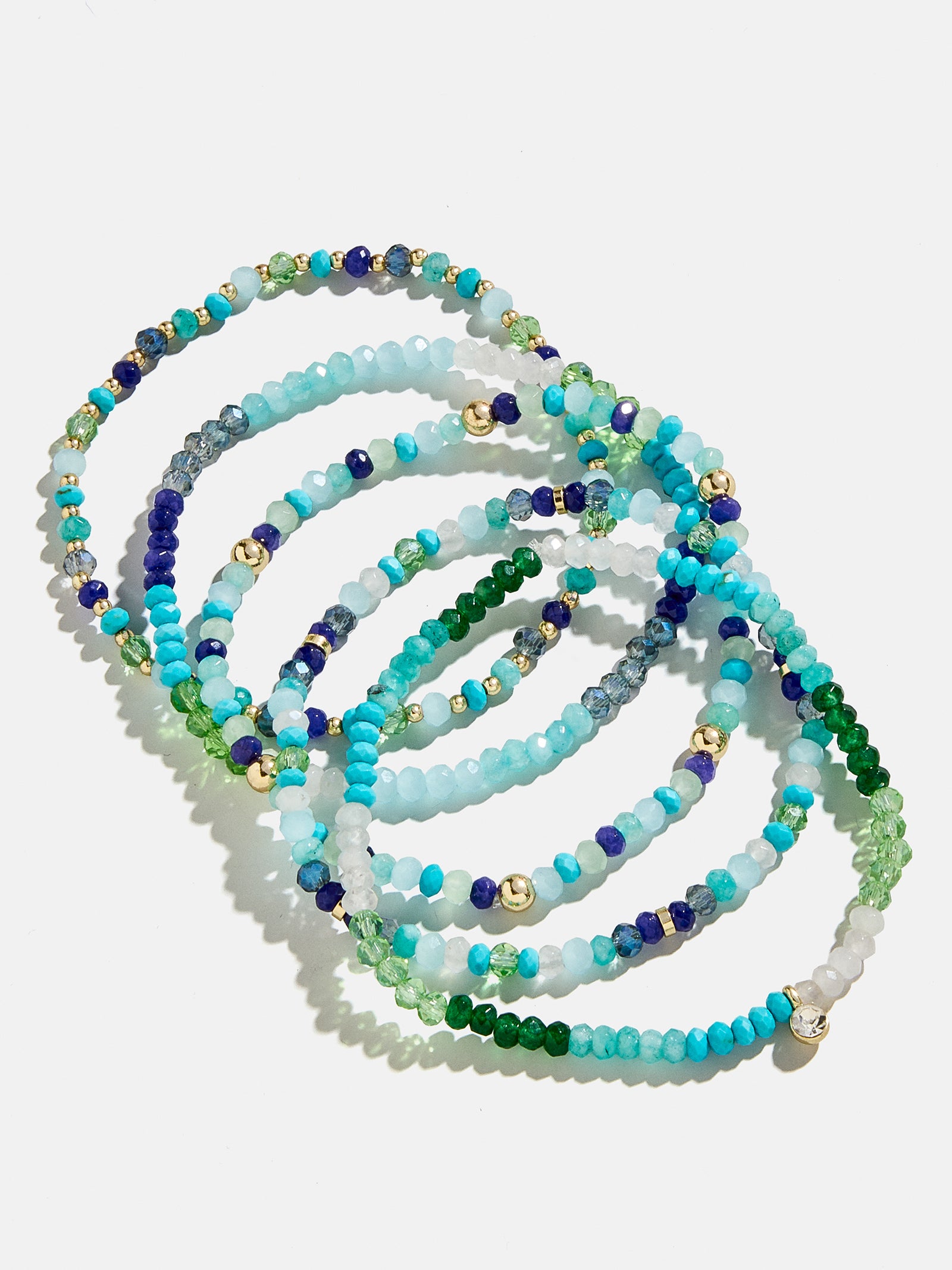 Indya Semi-Precious Layered Bracelet Set - Blue Multi - Image 5