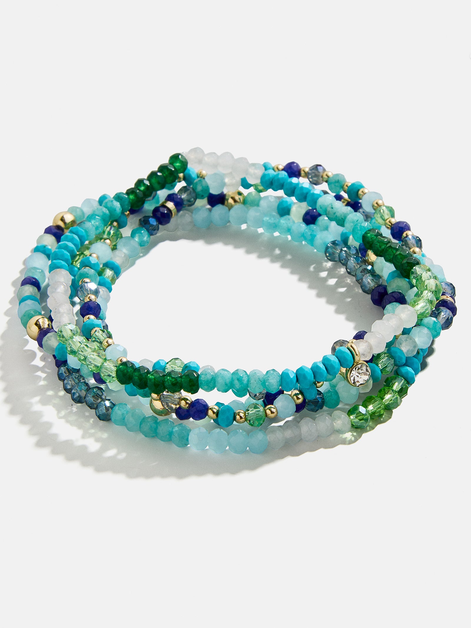 Indya Semi-Precious Layered Bracelet Set - Blue Multi - Image 4