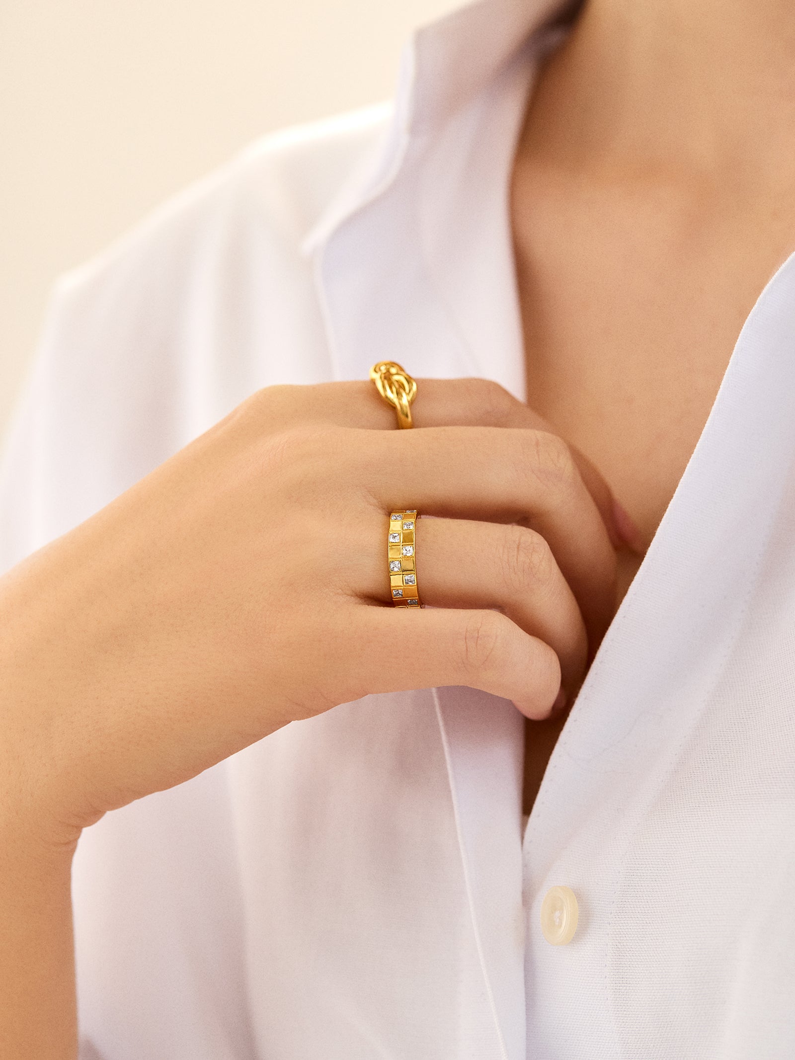 18K Gold Lucia Ring - Gold/Pav?? - Image 2