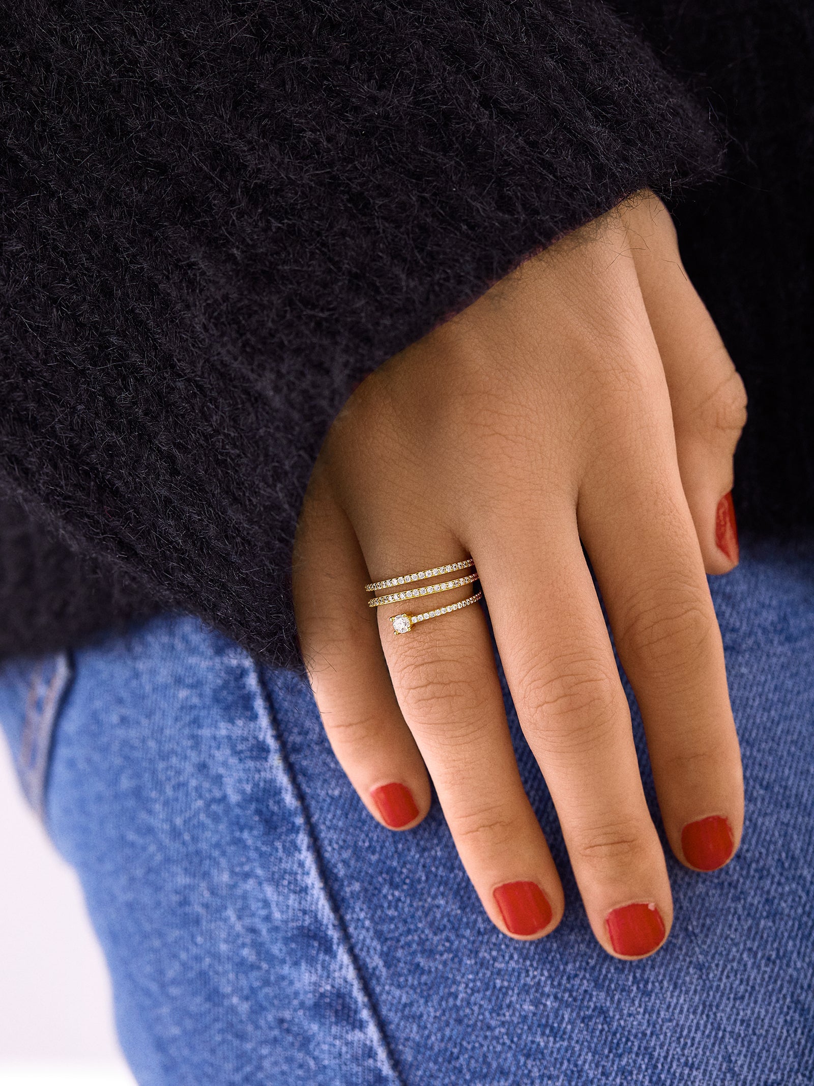 18K Gold Celine Ring - Gold/Pav?? - Image 2