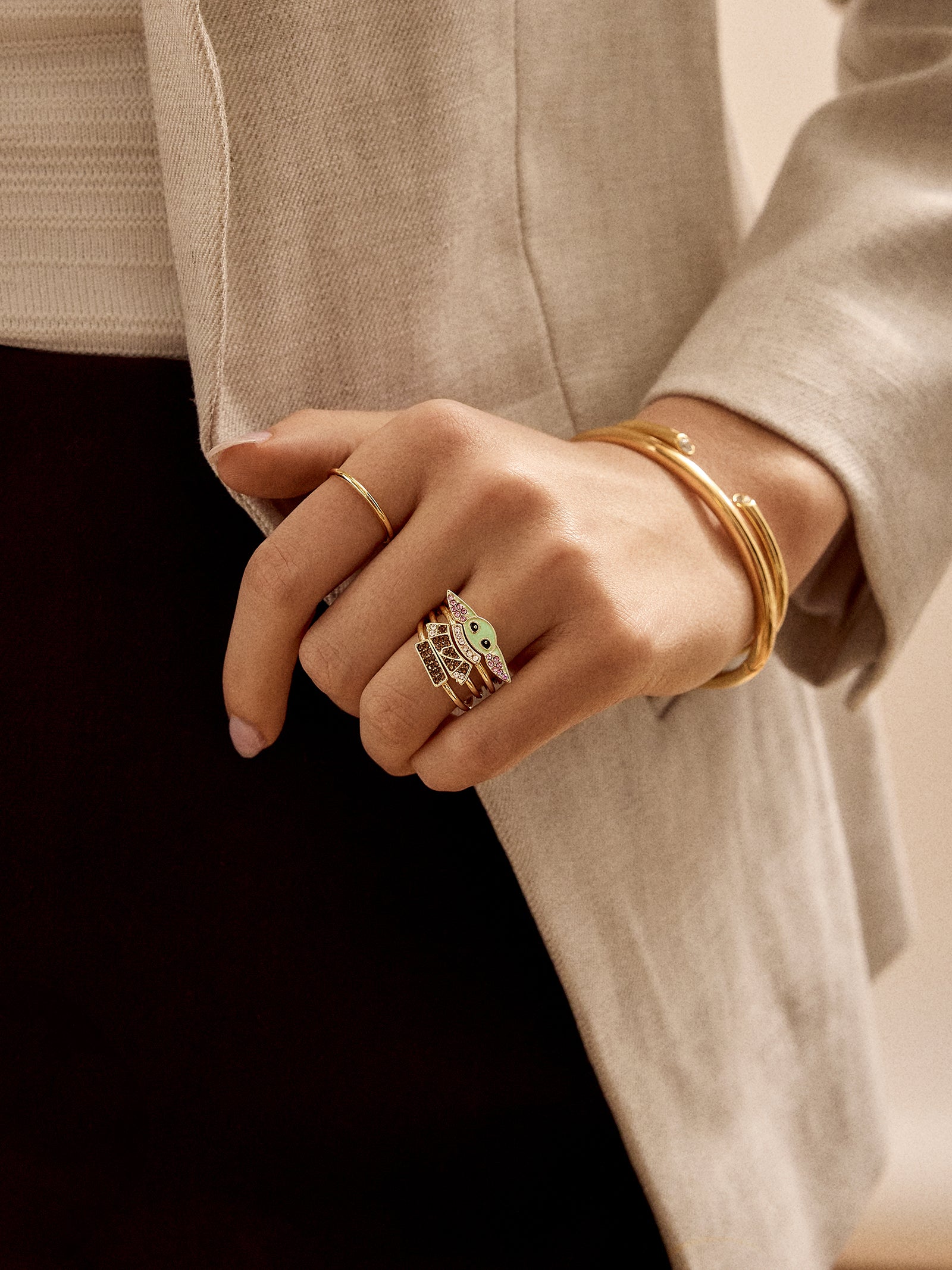 STAR WARS? GROGU? Ring Set - Gold/Green - Image 2