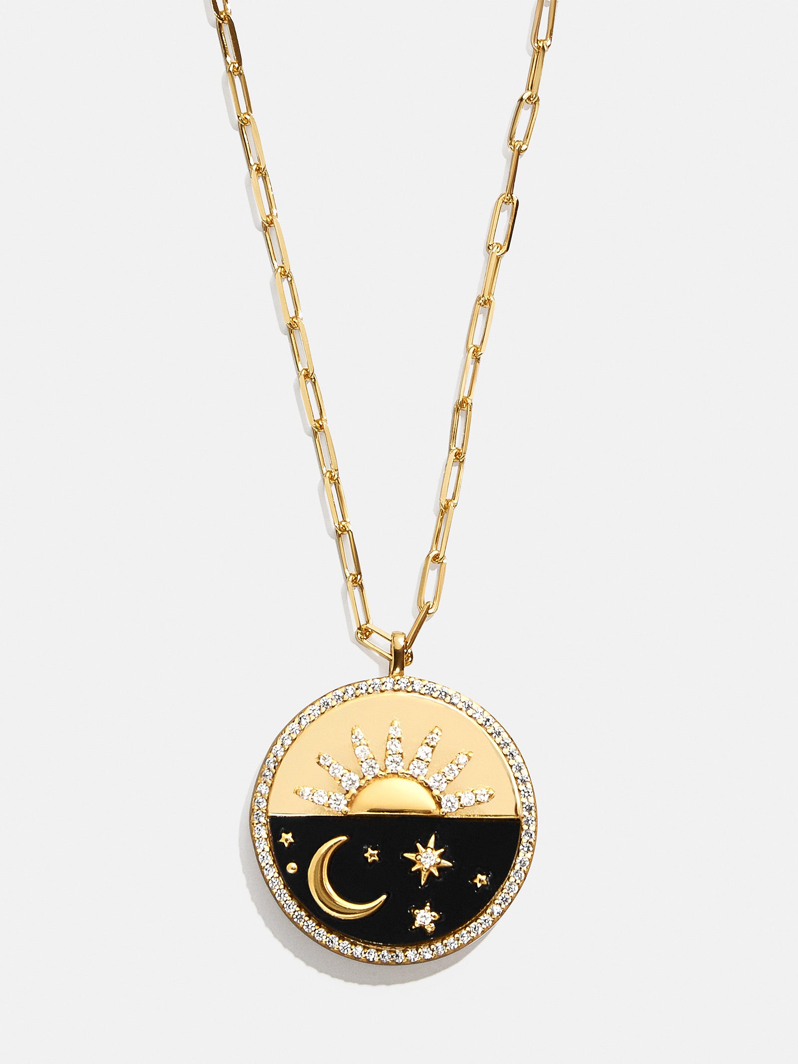 18K Gold Celestial Reversible Pendant Necklace - Black - Image 4