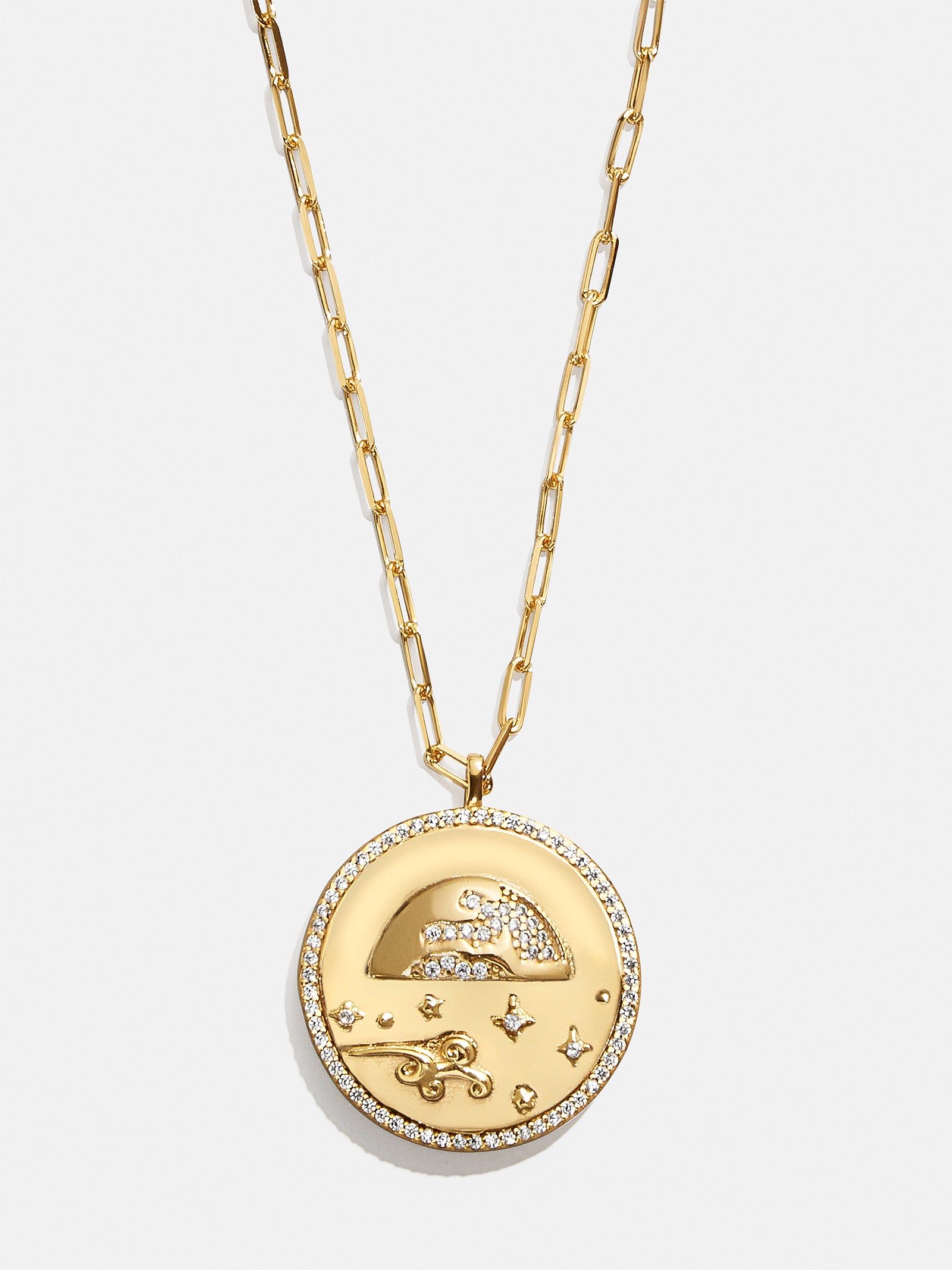 18K Gold Ocean Reversible Pendant Necklace - Aqua - Image 5