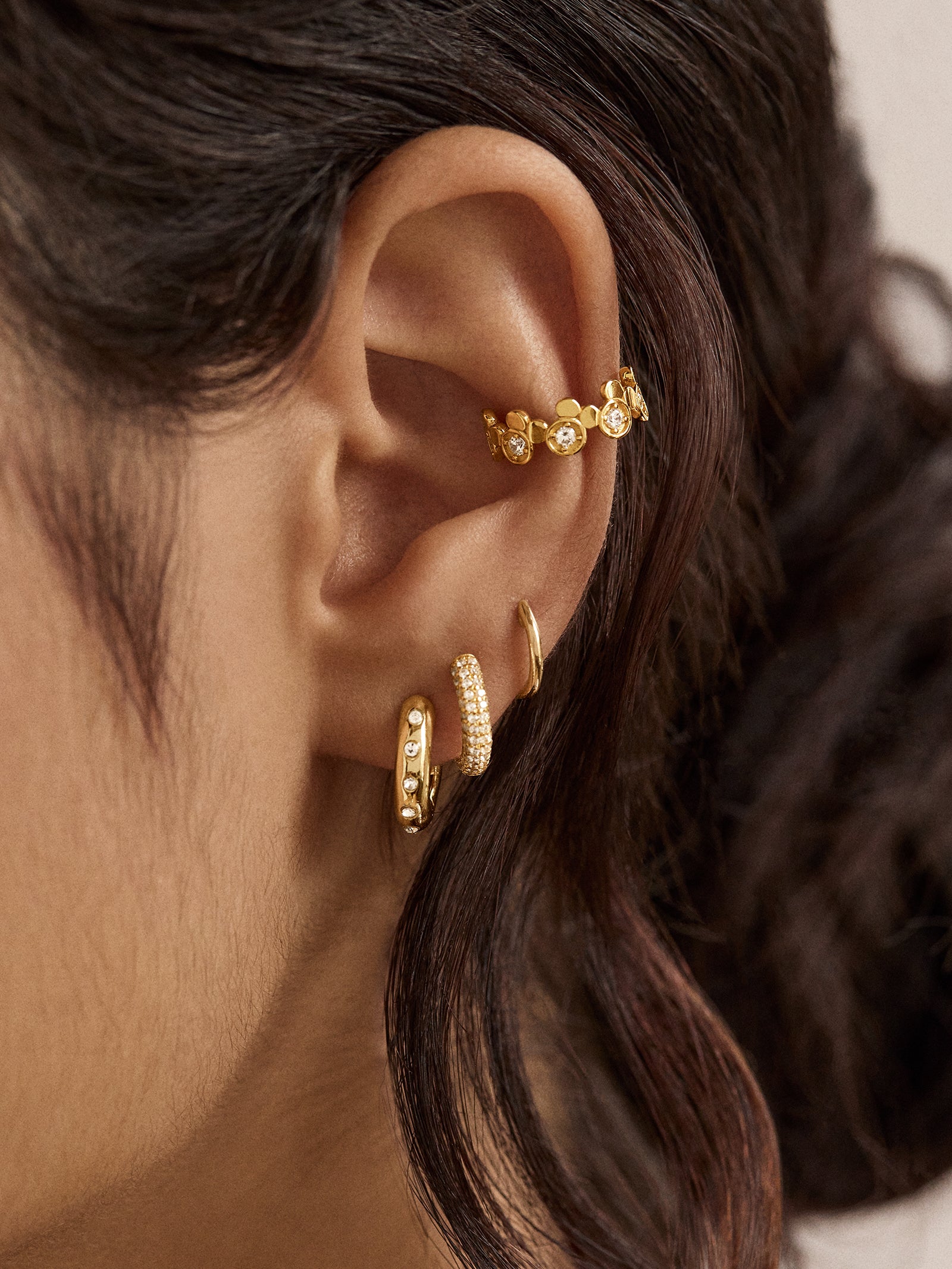 Disney Mickey Mouse 18K Gold Plated Sterling Silver Ear Cuff - Gold/Pav?? - Image 2