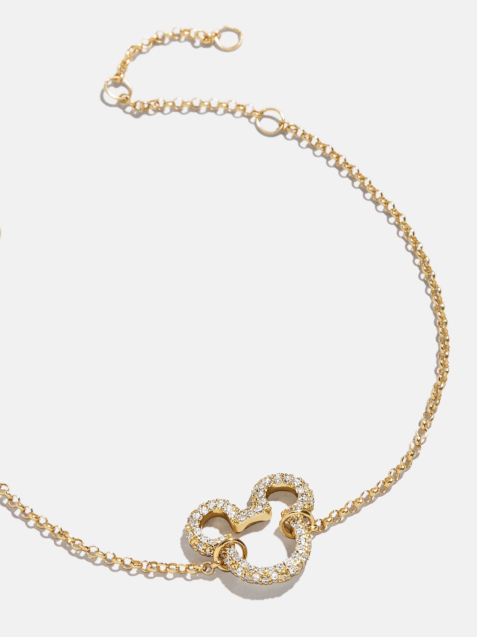 Disney Mickey Mouse 18K Gold Plated Sterling Silver Pav?? Bracelet - Gold/Pav??