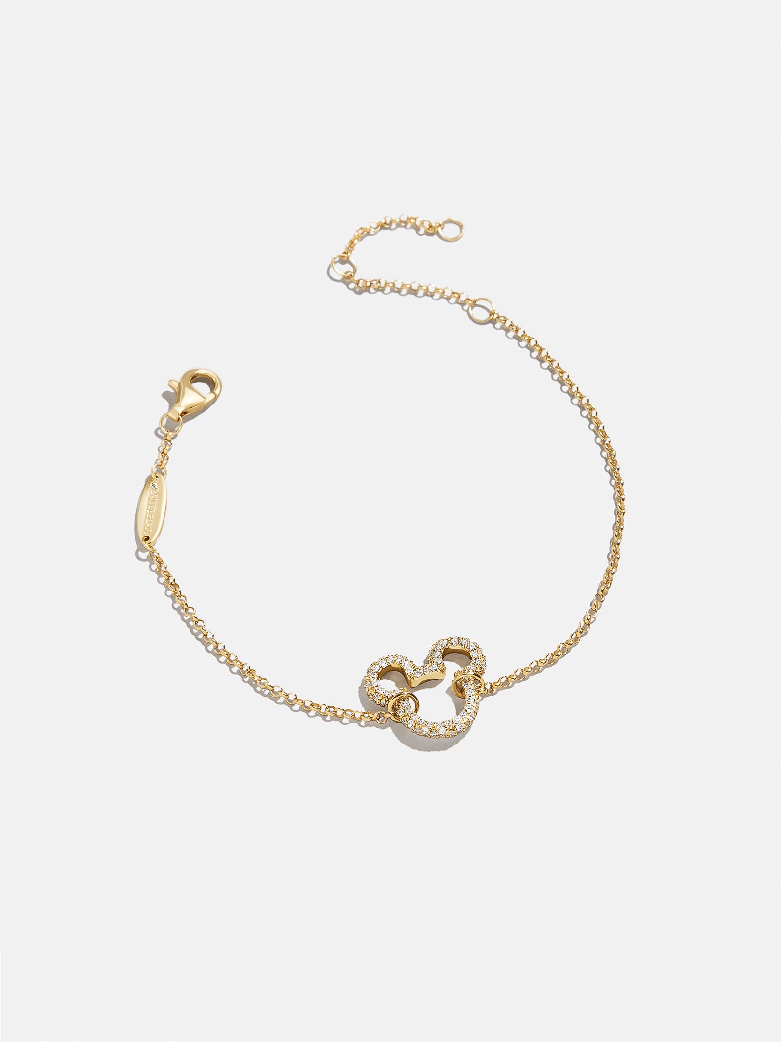 Disney Mickey Mouse 18K Gold Plated Sterling Silver Pav?? Bracelet - Gold/Pav?? - Image 3