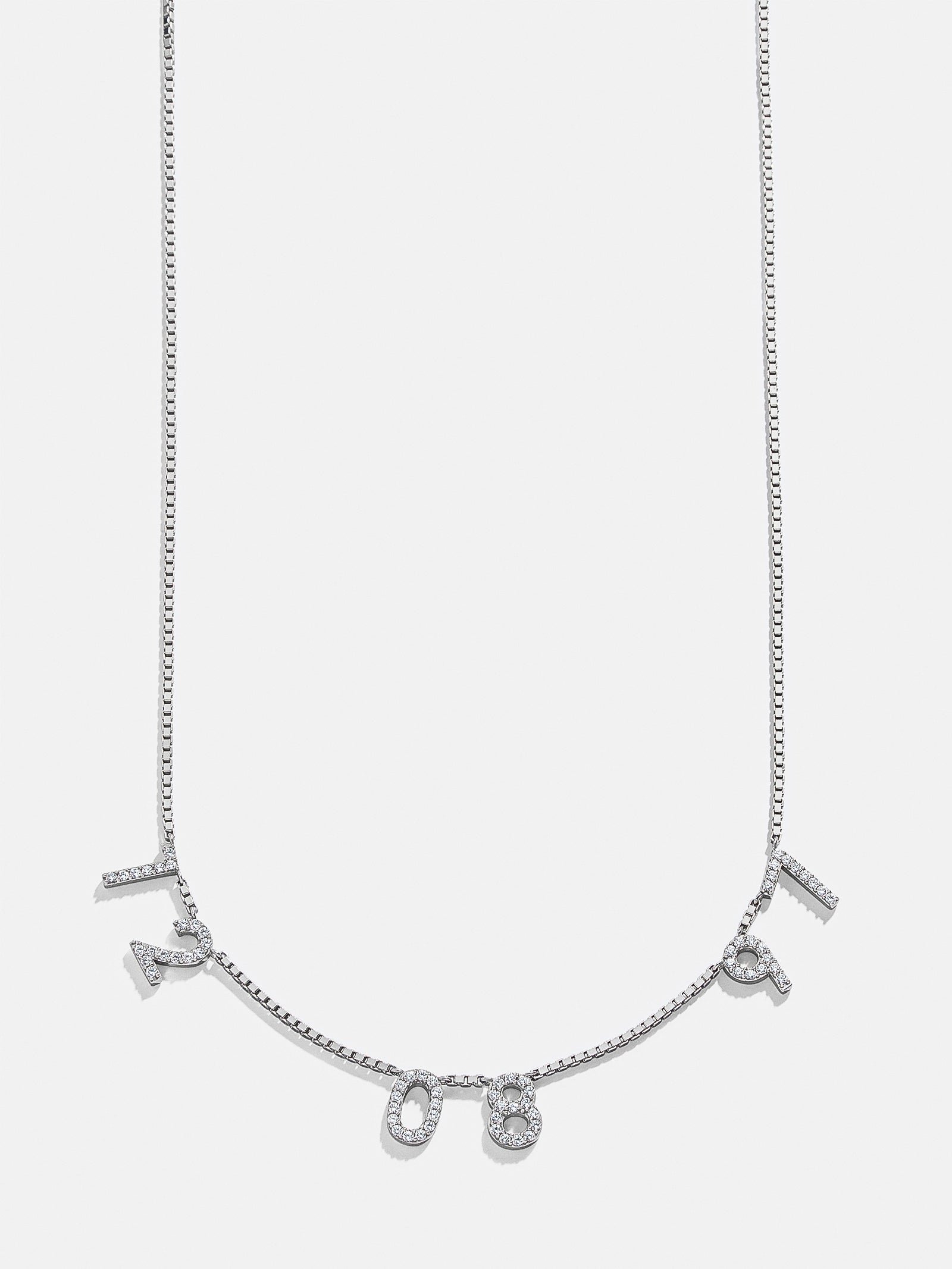 18K Gold Spaced Number Custom Necklace - S - Image 12