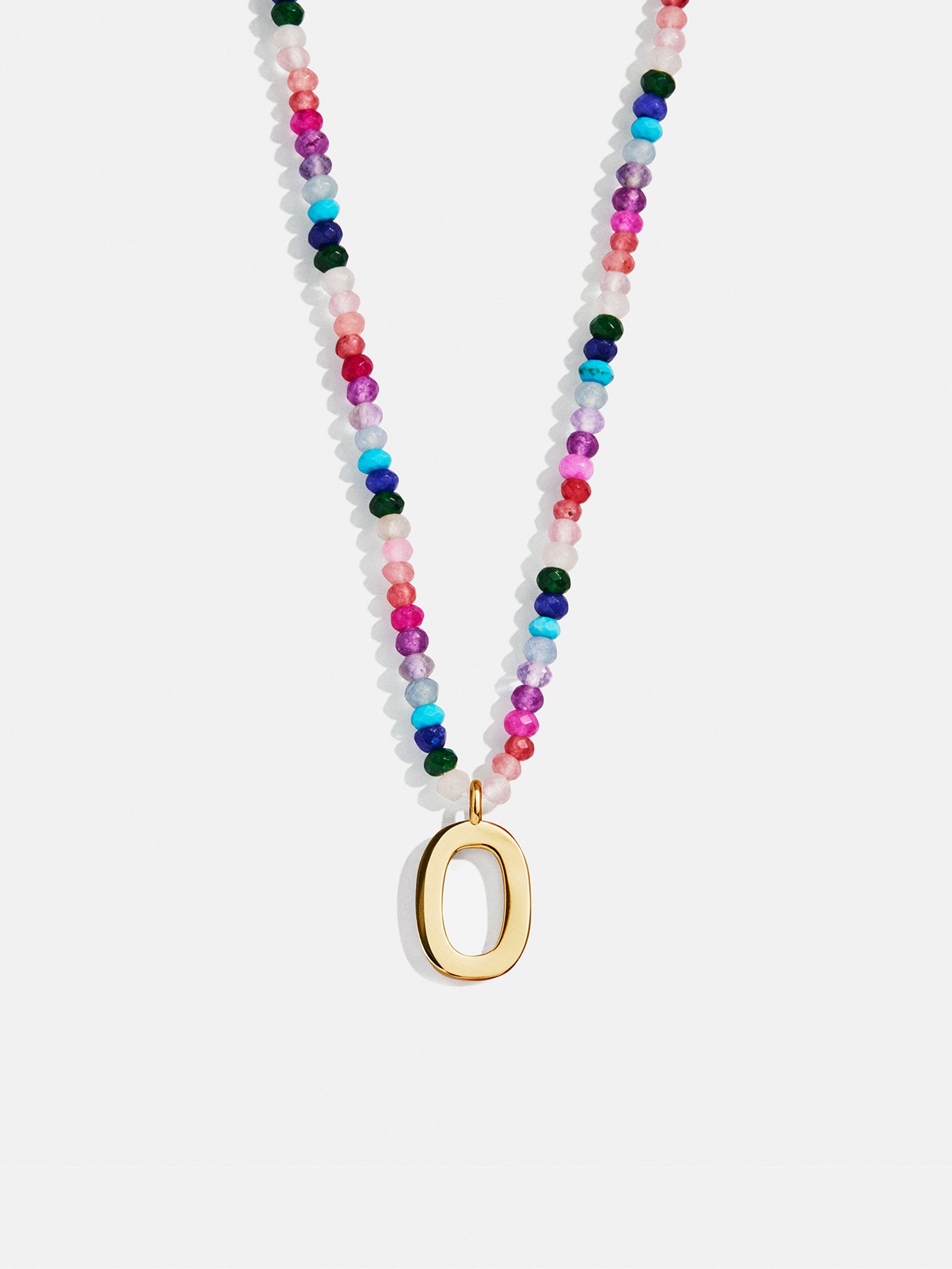 Semi-Precious Block Initial Necklace - Dark Multi - Image 17