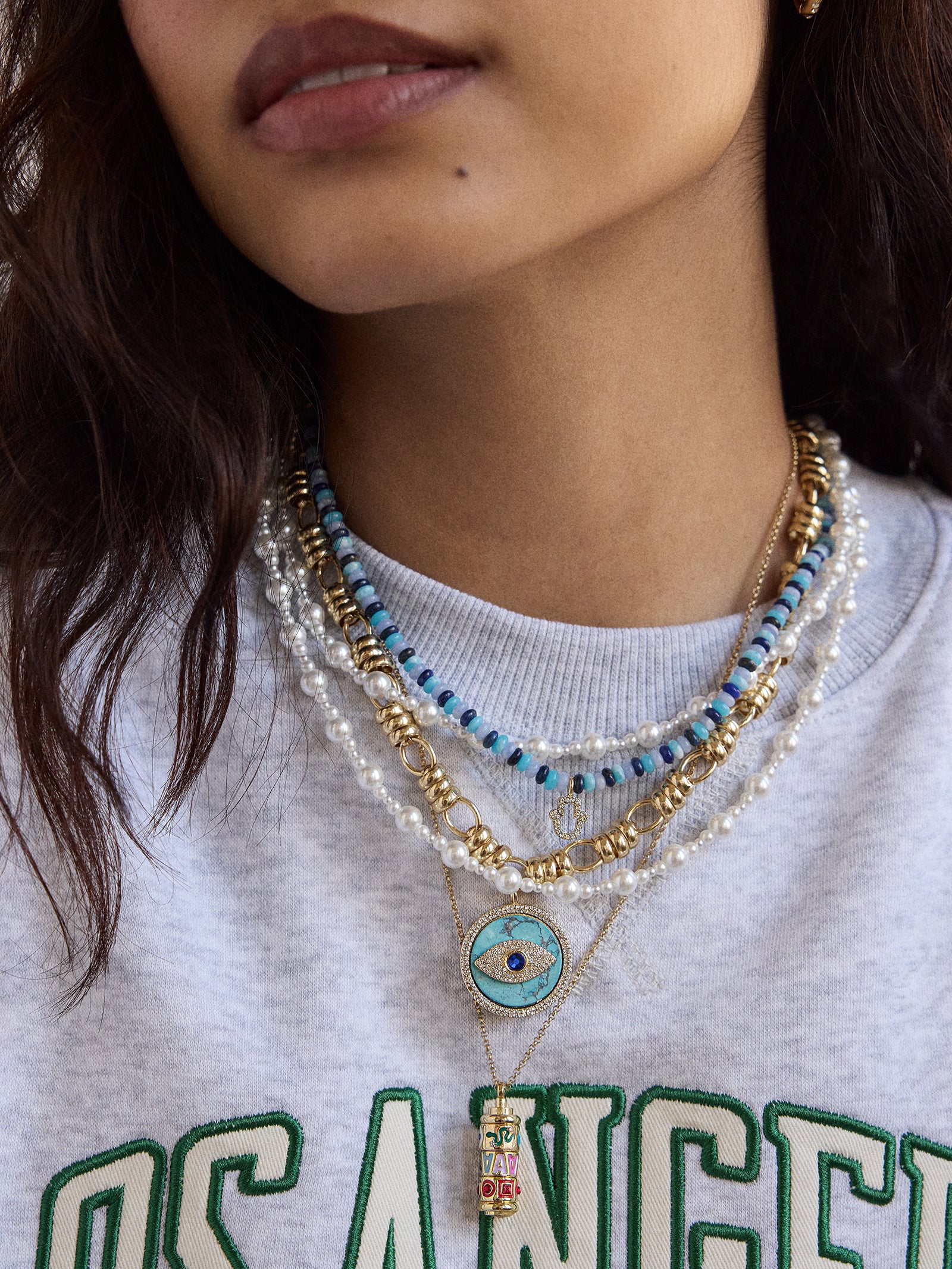 High Energy Semi-Precious Necklace - Hamsa - Image 2