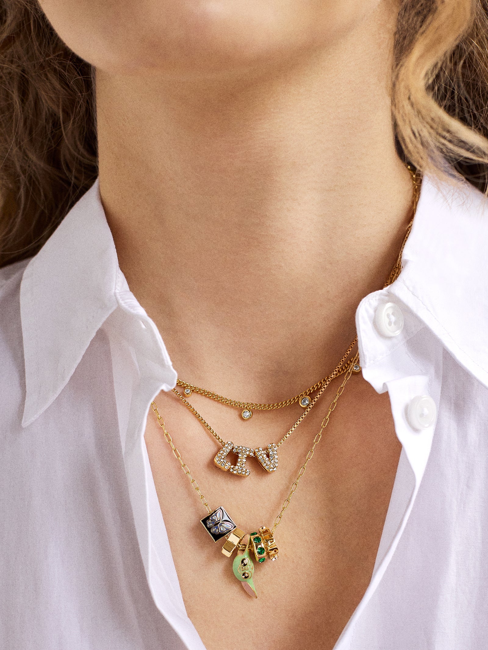 STAR WARS? GROGU? Charm Necklace - Gold/Green - Image 2