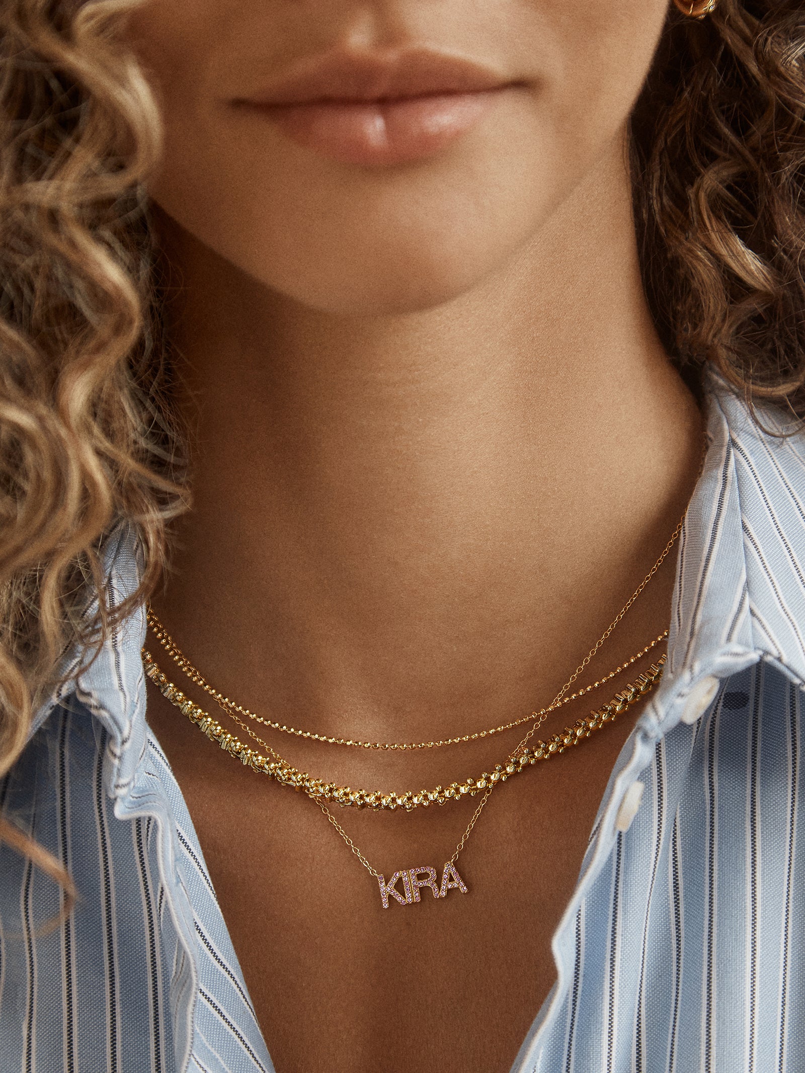 Disney Mickey Mouse Repeating Tennis Necklace - Gold - Image 2