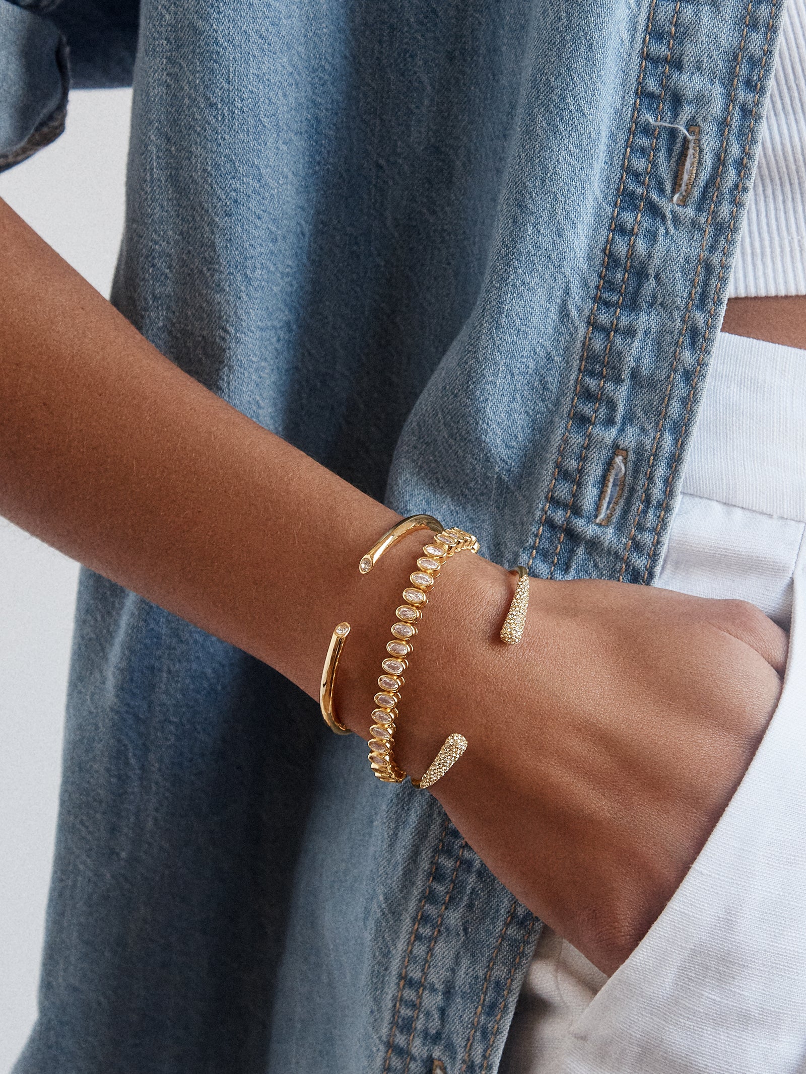Claudia Tennis Bracelet - Oval Bezel - Image 2