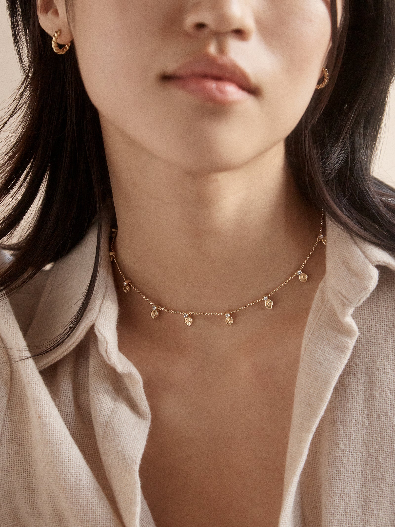 Pacifica Seashell Necklace - Gold/Pav?? - Image 3