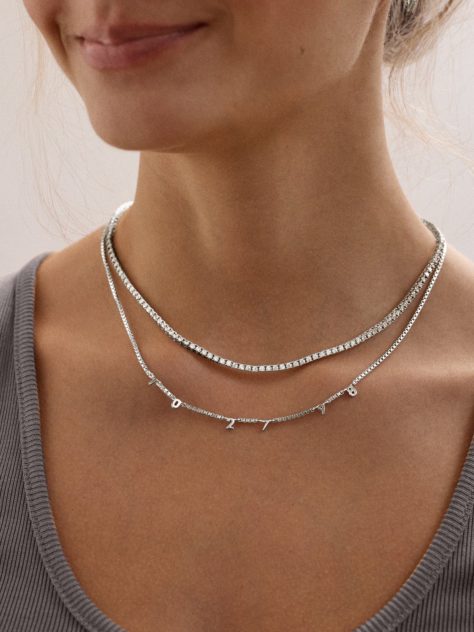 18K Gold Spaced Number Custom Necklace - XS - Image 10