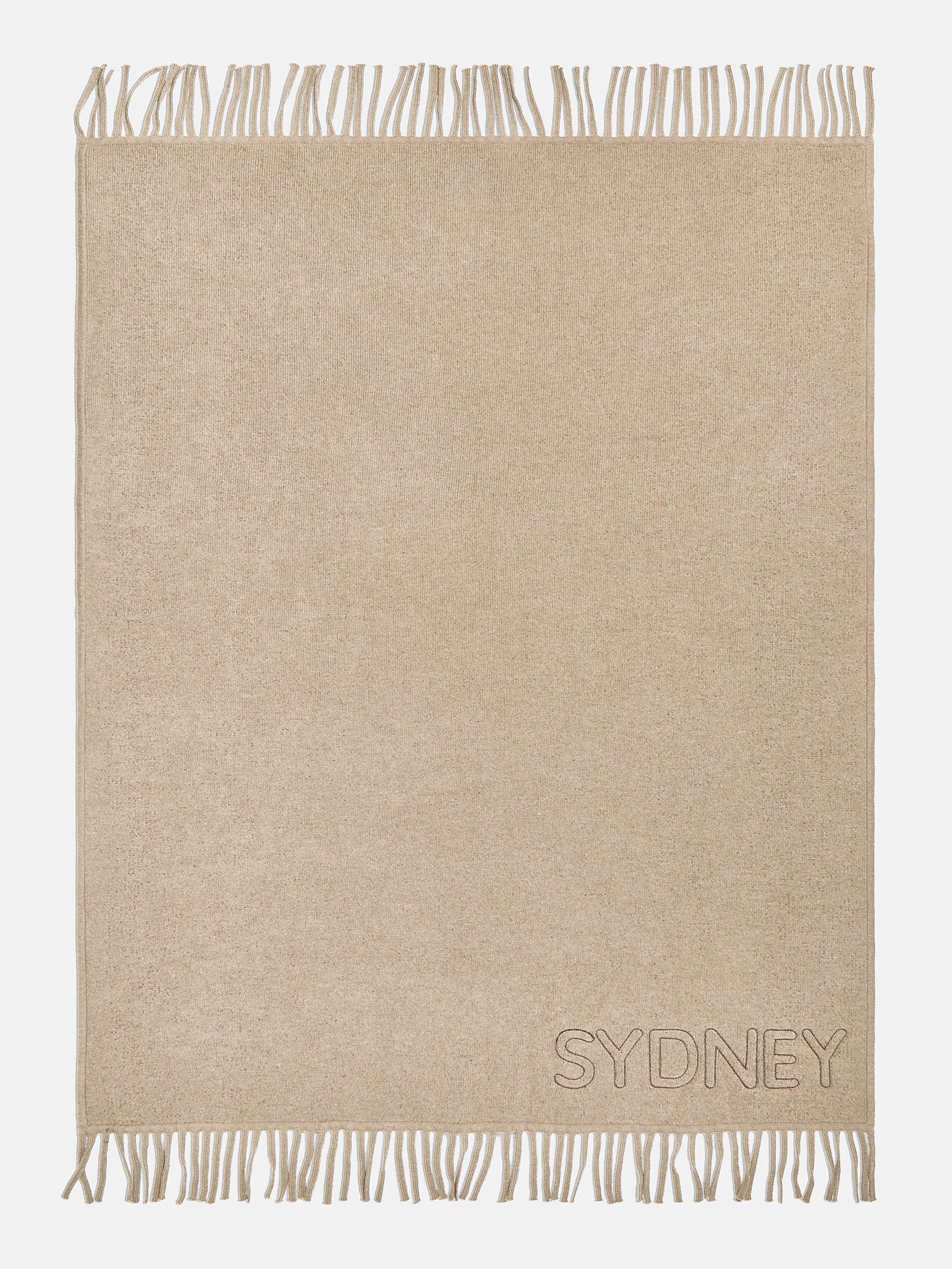 Pure Merino Wool Custom Blanket - Tan Sand/Chocolate Brown - Image 5