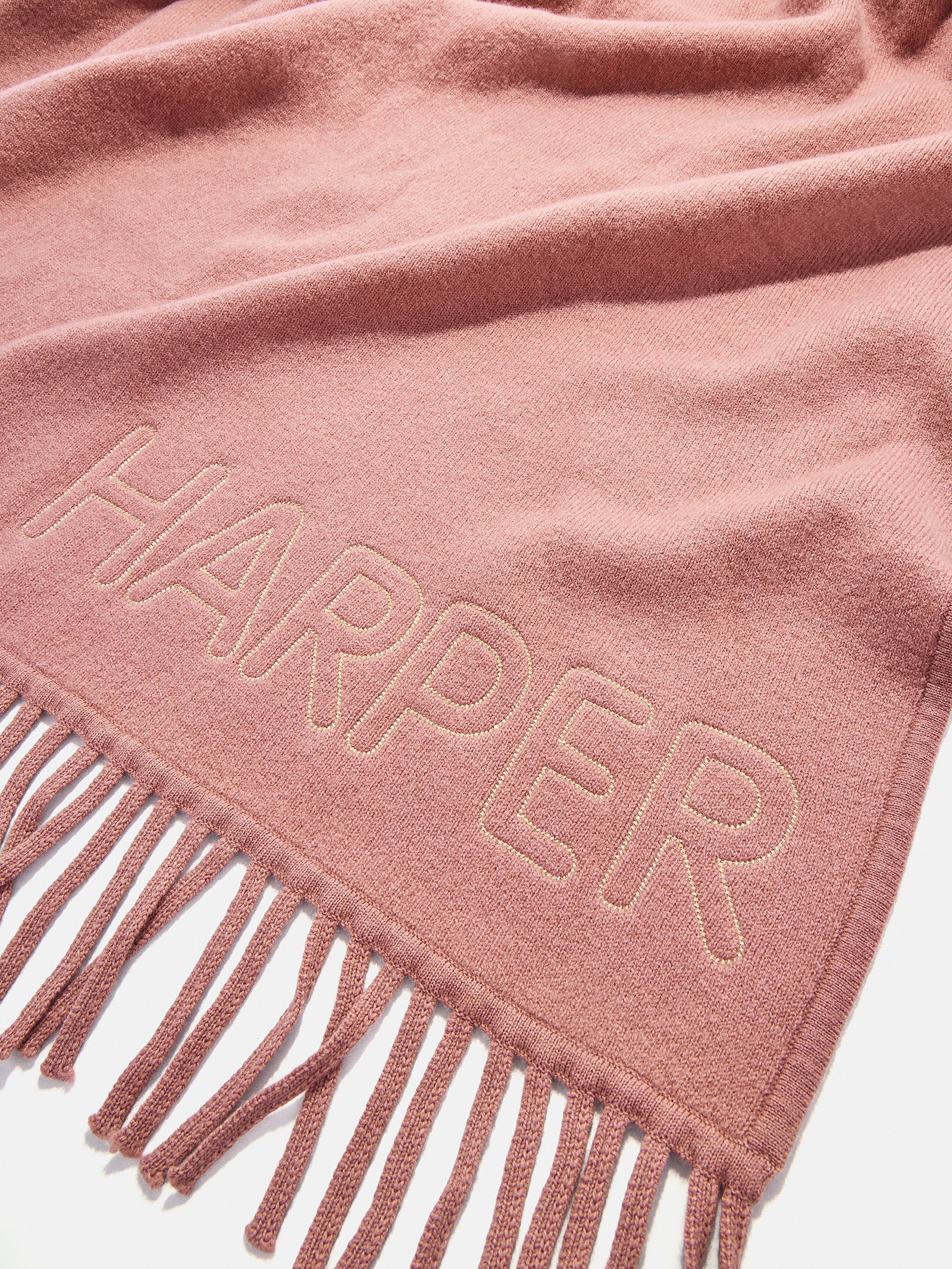 Pure Merino Wool Custom Blanket - Dusty Rose/Cream - Image 3