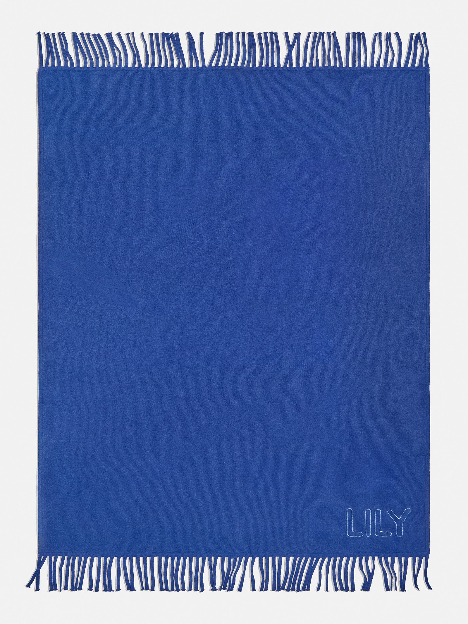 Pure Merino Wool Custom Blanket - Royal Blue/Sky Blue - Image 5
