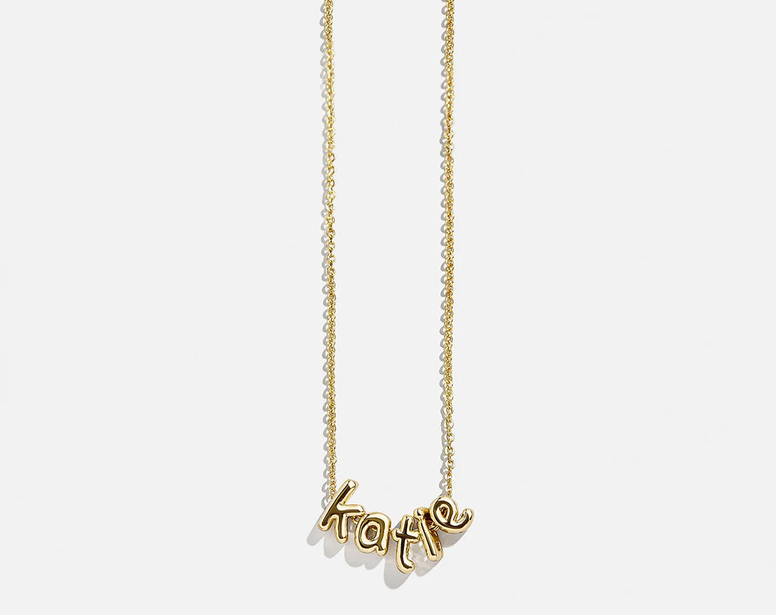 Bubble Letter Custom Necklace - Extra Small Bubble Letter - Image 3