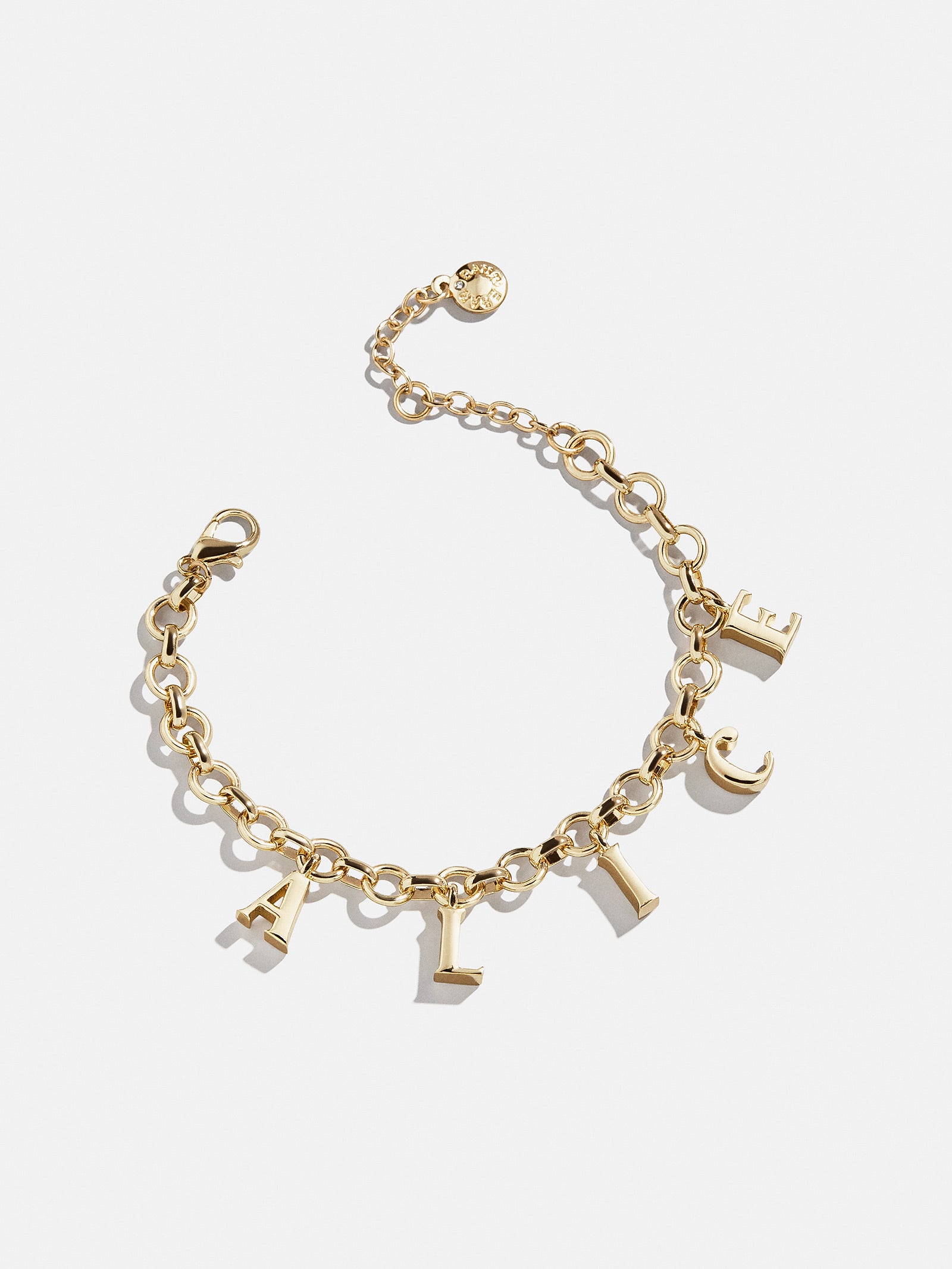Spaced Letter Custom Charm Bracelet - Gold - Image 4