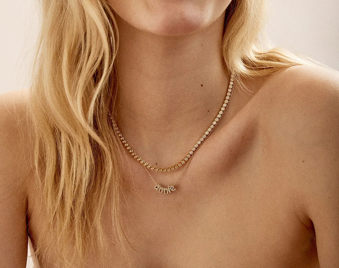 Bubble Letter Custom Necklace - Extra Small Bubble Letter - Image 9
