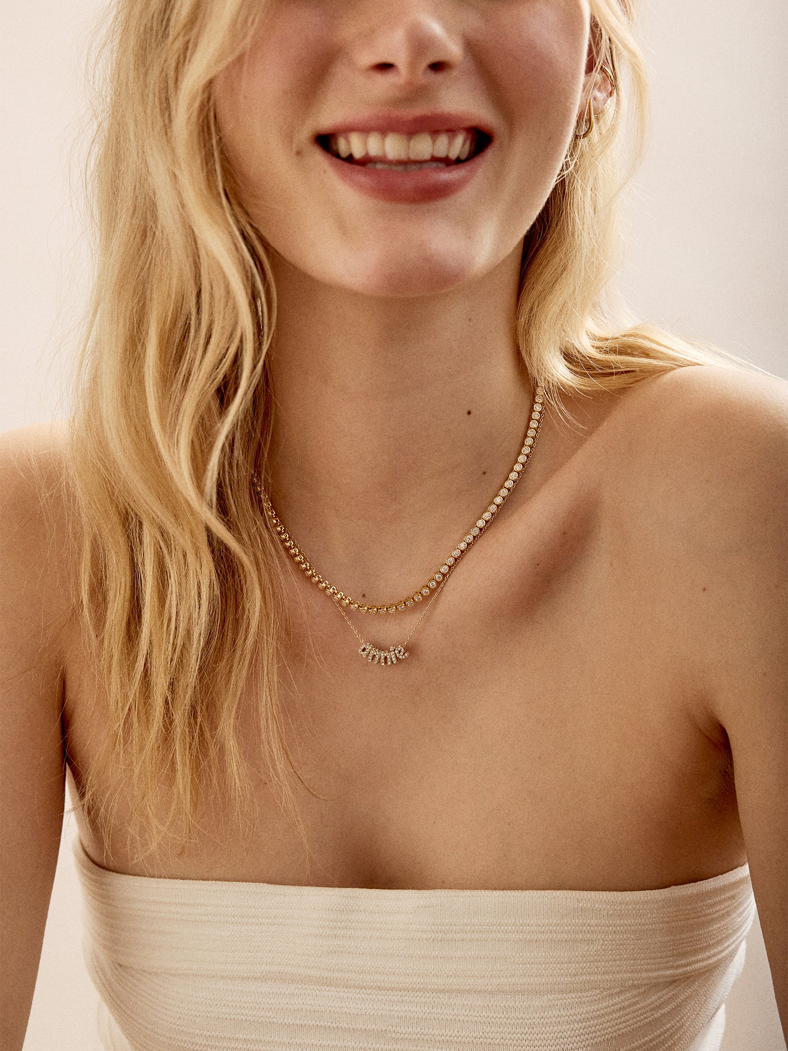 Bubble Letter Custom Necklace - Extra Small Bubble Letter - Image 2
