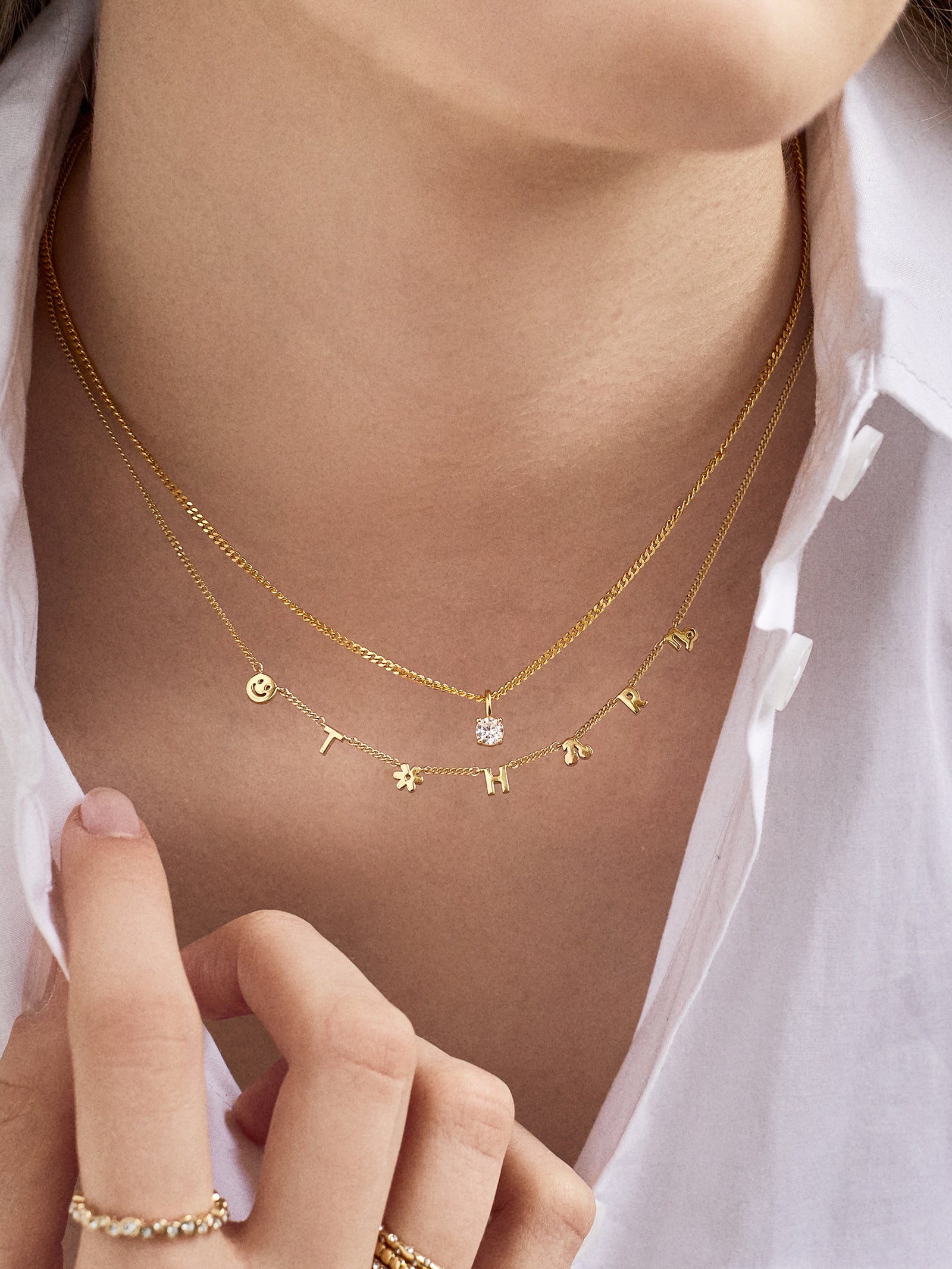 Mini 18K Gold Custom Icon Necklace - 18K Gold - Image 2