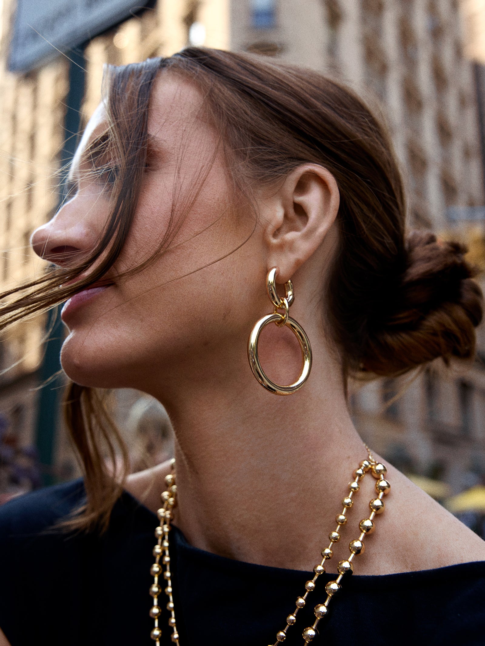 Viviana Hoop Earrings - Gold - Image 2