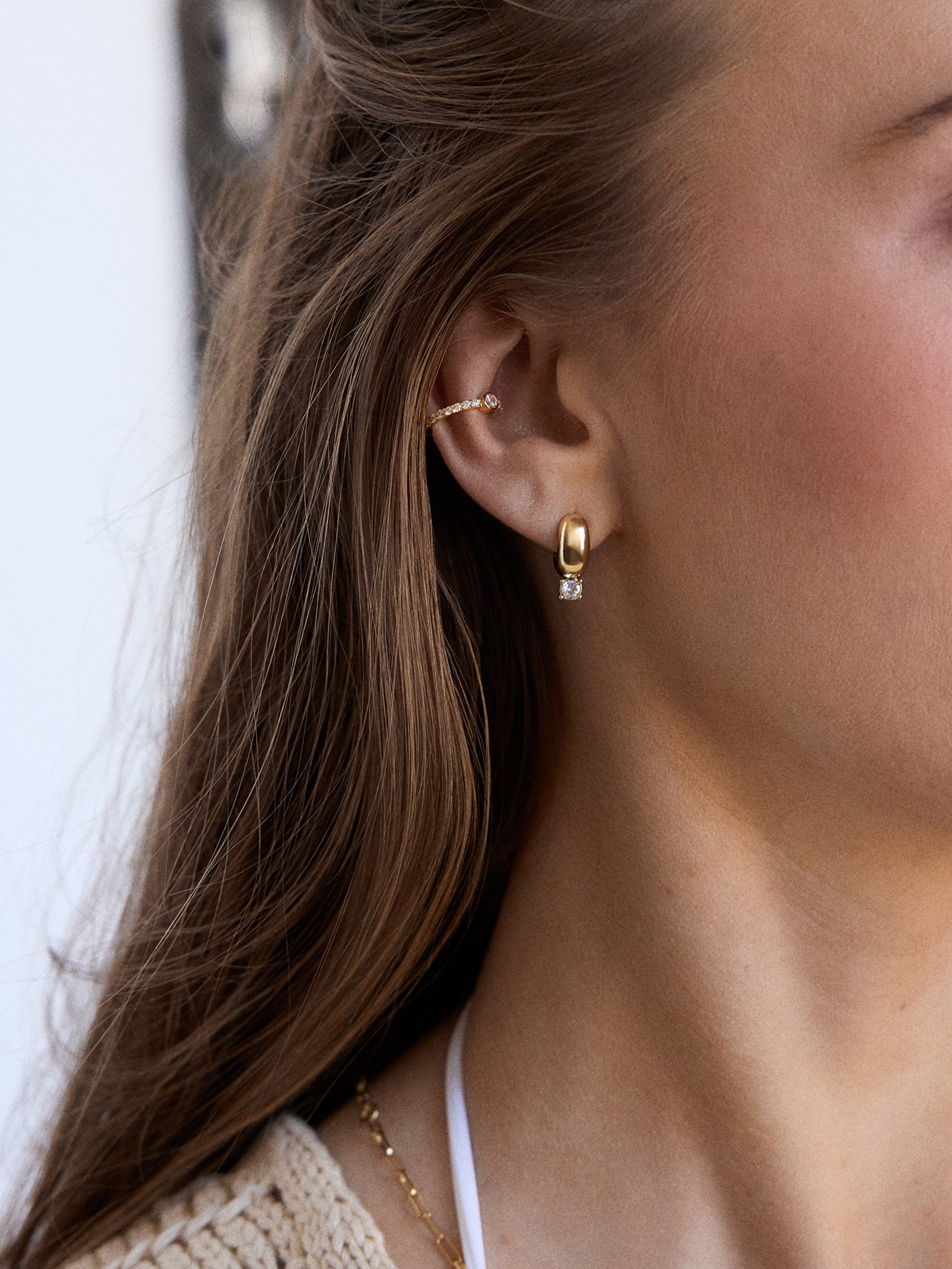 Kourtney Huggie Earrings - Gold/Pav?? - Image 2
