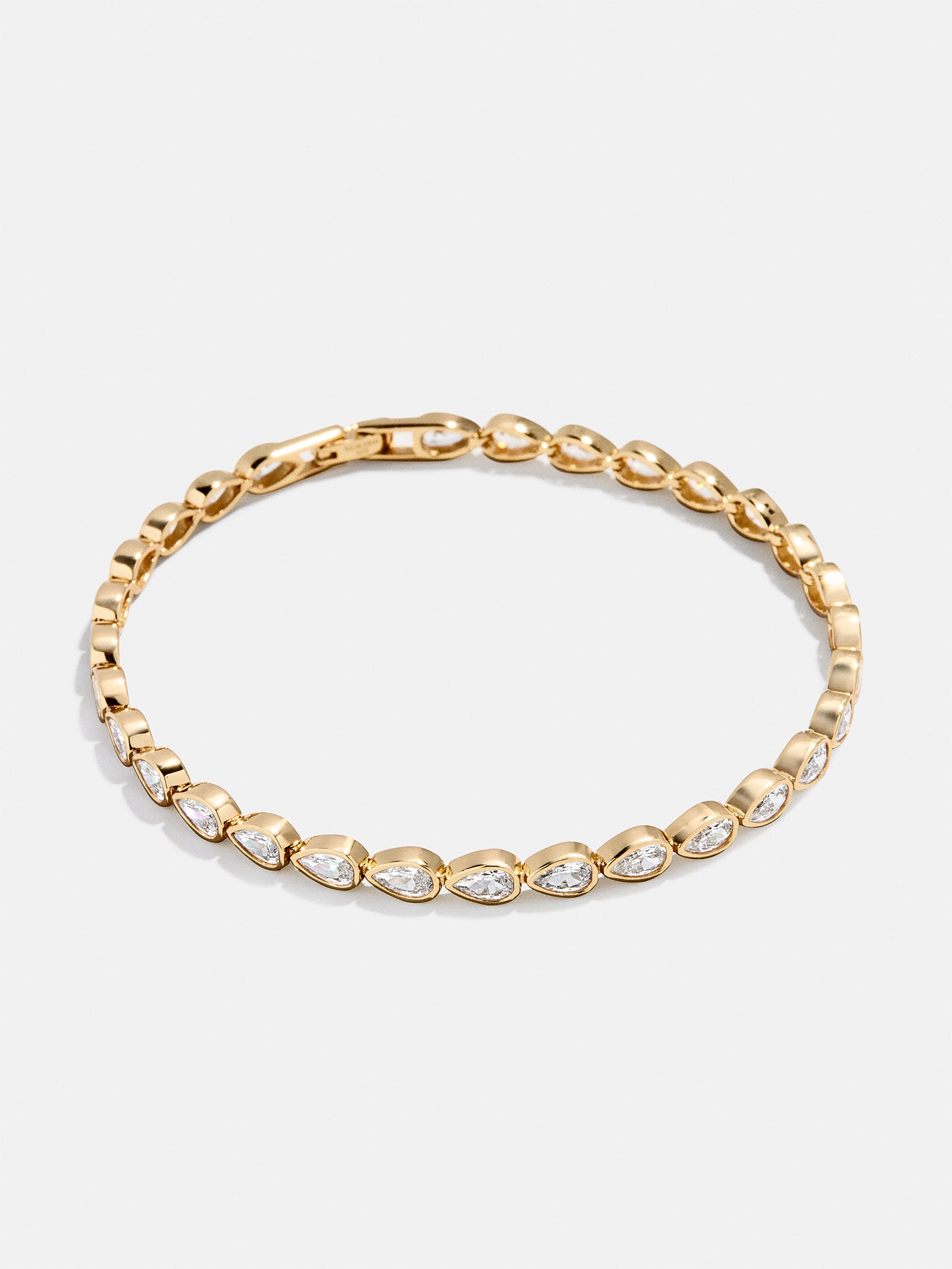 Amanda 18K Gold Tennis Bracelet - Pear Bezel - Image 3
