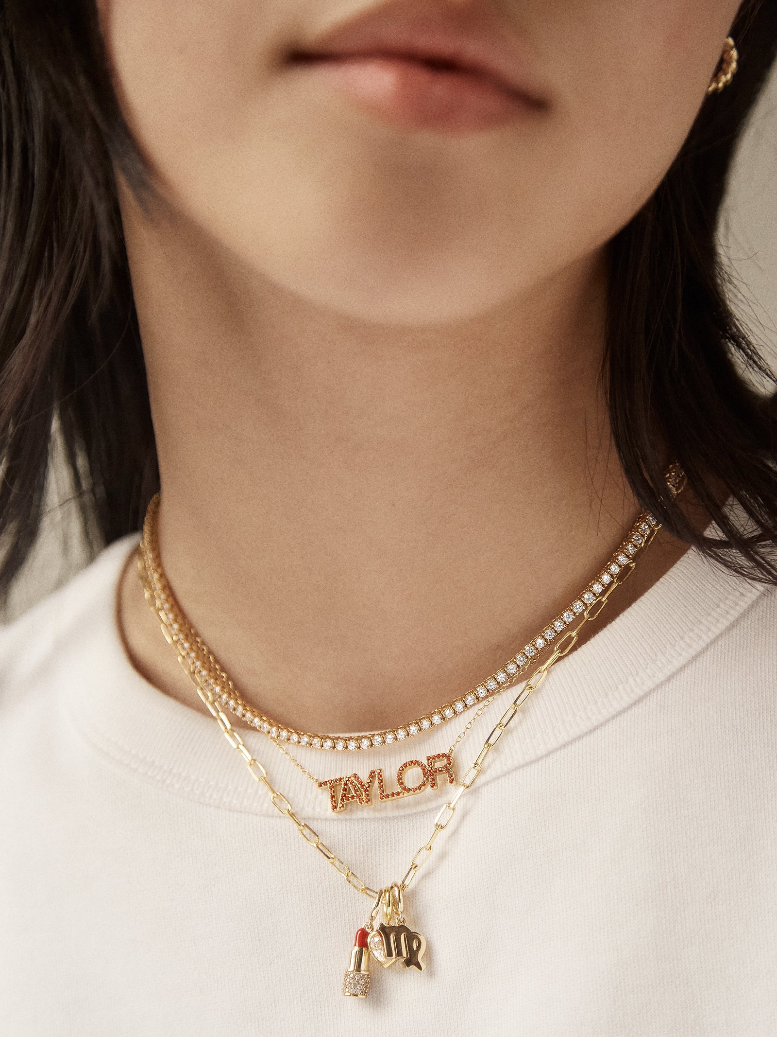 18K Gold Birthstone Custom Nameplate Necklace - Peridot - Image 7
