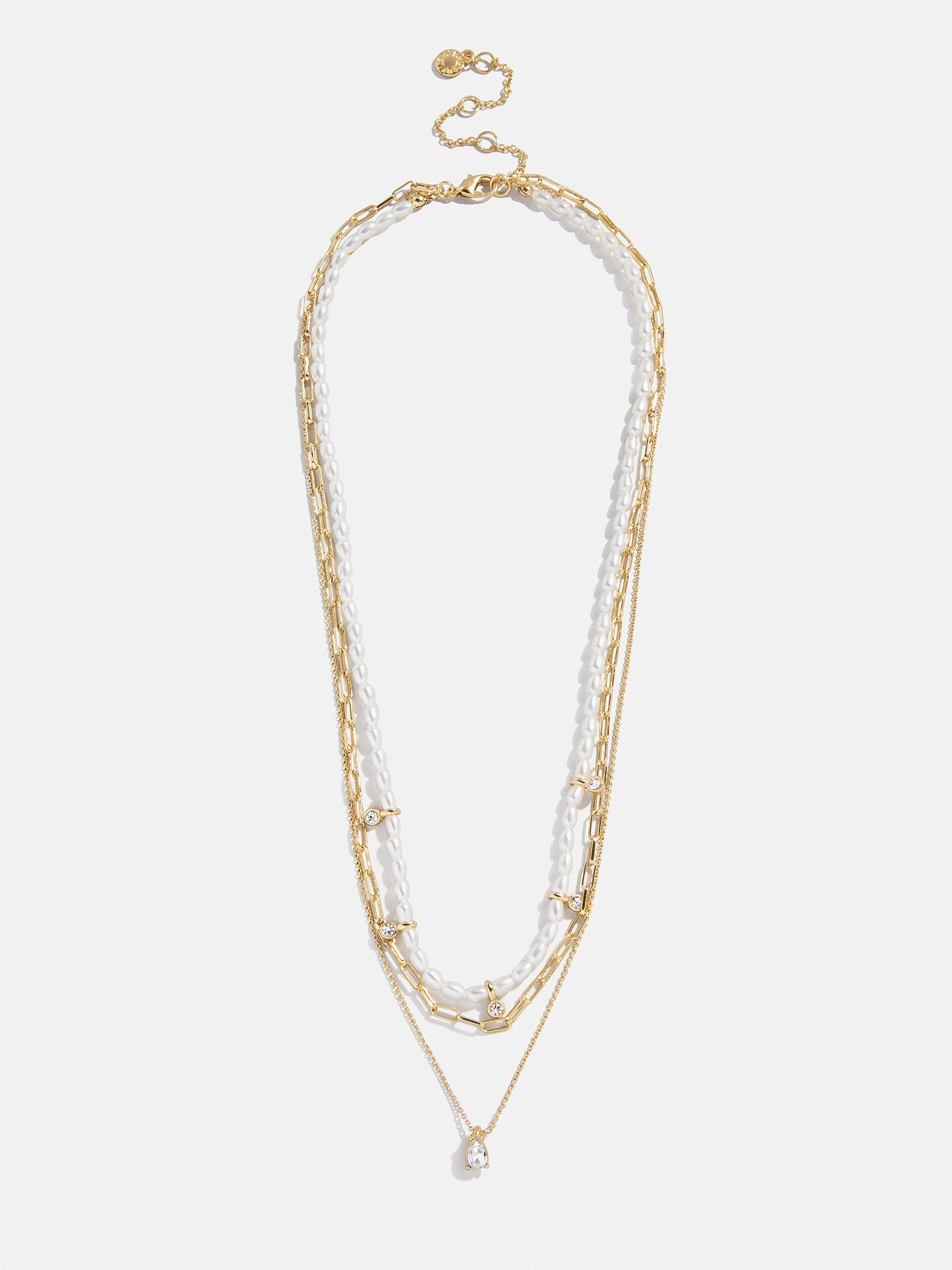 Sylvia Layered Necklace - Gold/White - Image 4