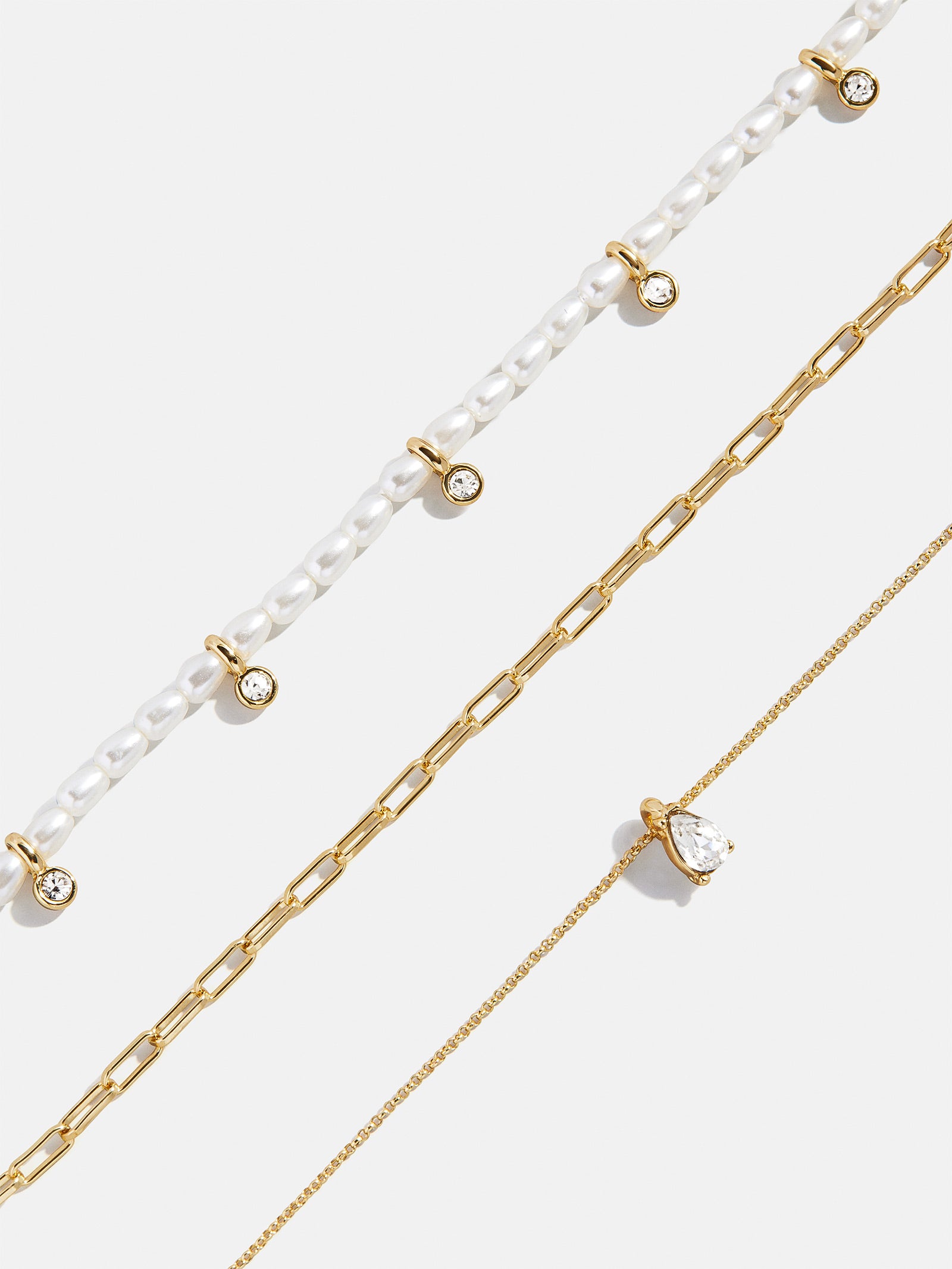 Sylvia Layered Necklace - Gold/White - Image 3