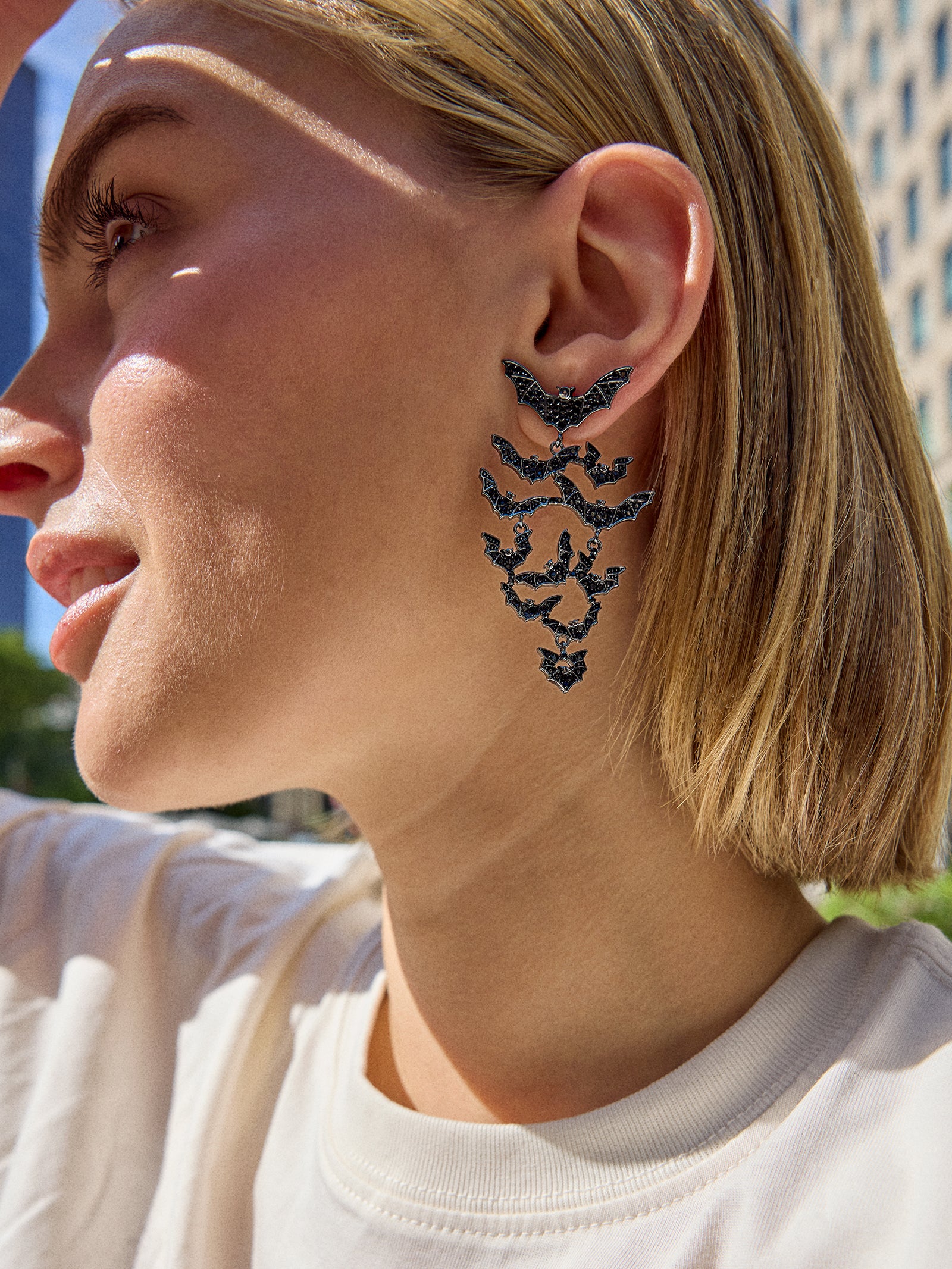 In Full Flight Bat Earrings - Bat - Image 2