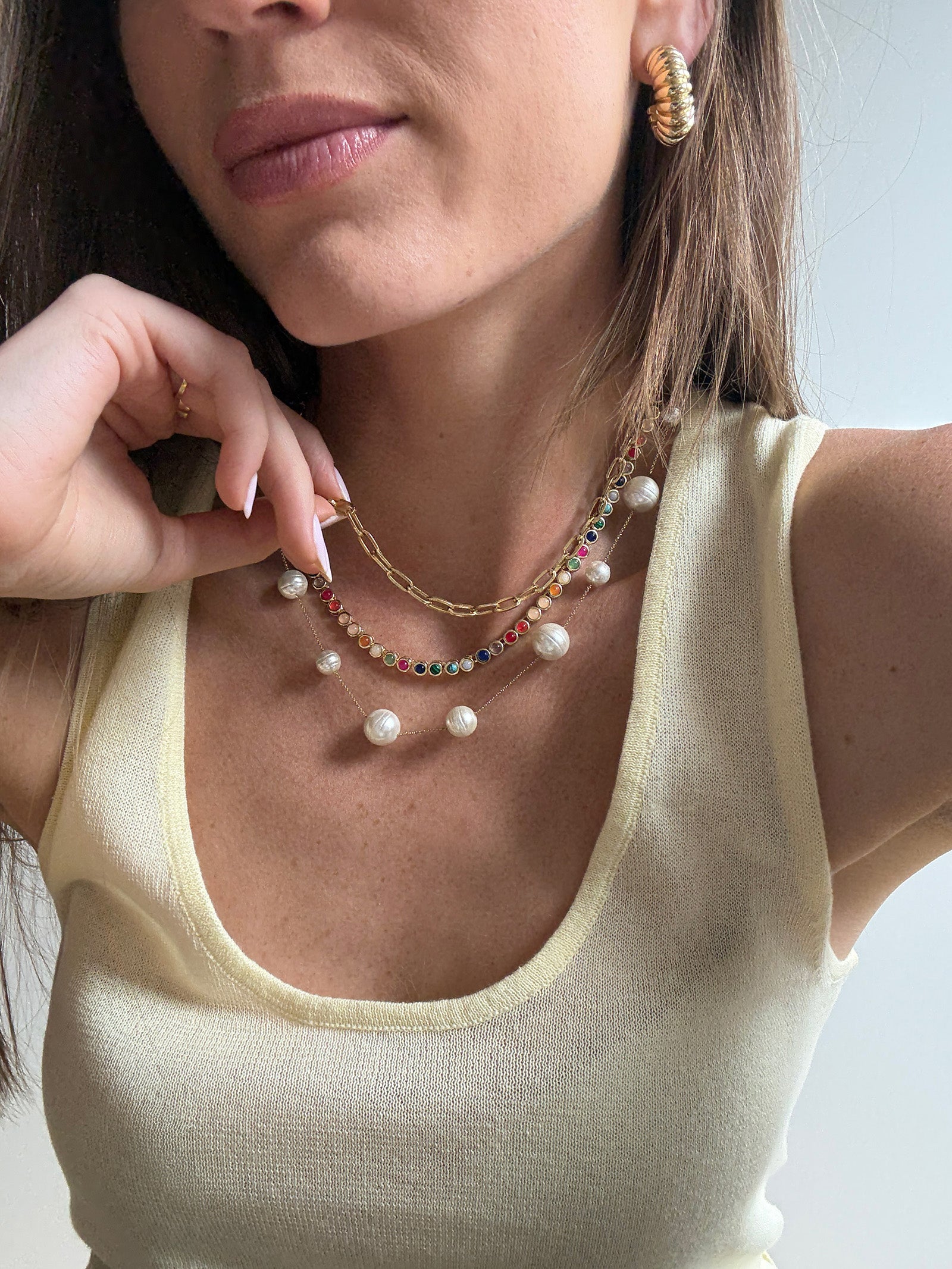 Nina Semi-Precious Necklace - Gold/Multi - Image 2