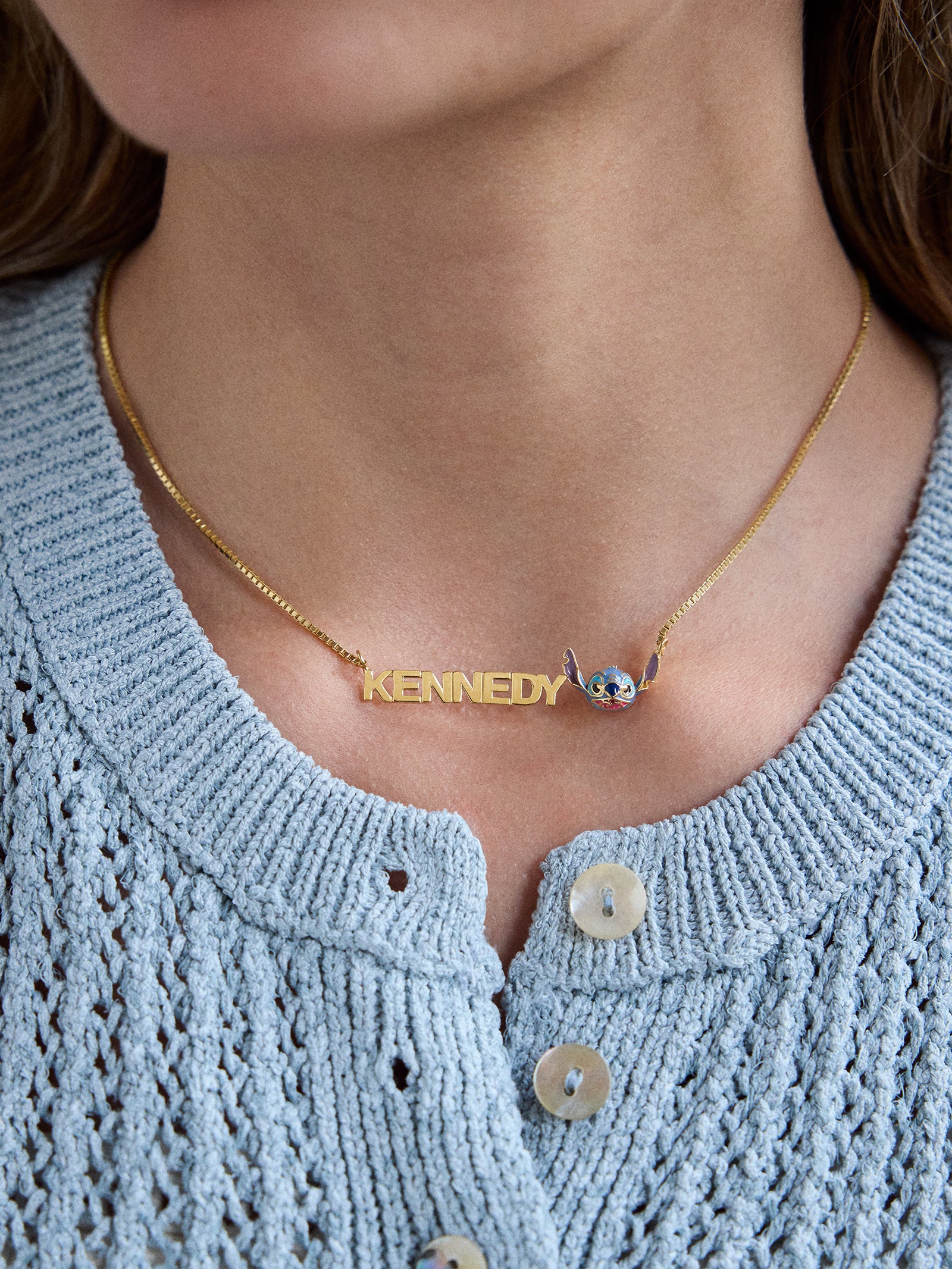Disney Stitch Custom Nameplate Necklace - Block - Image 2