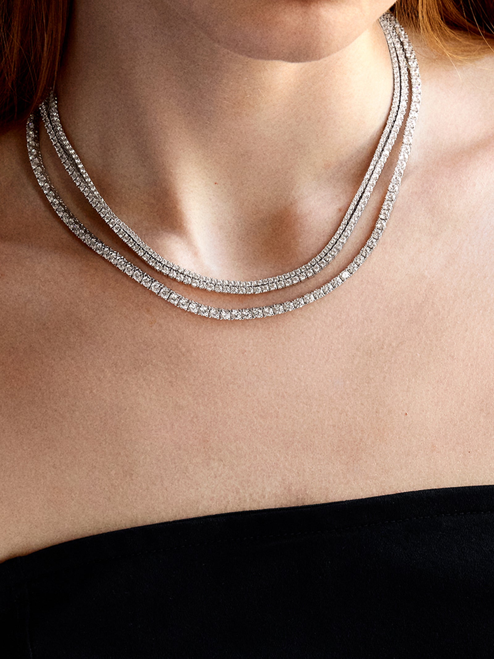 Billie Sterling Silver Tennis Necklace - Sterling Silver - Image 3