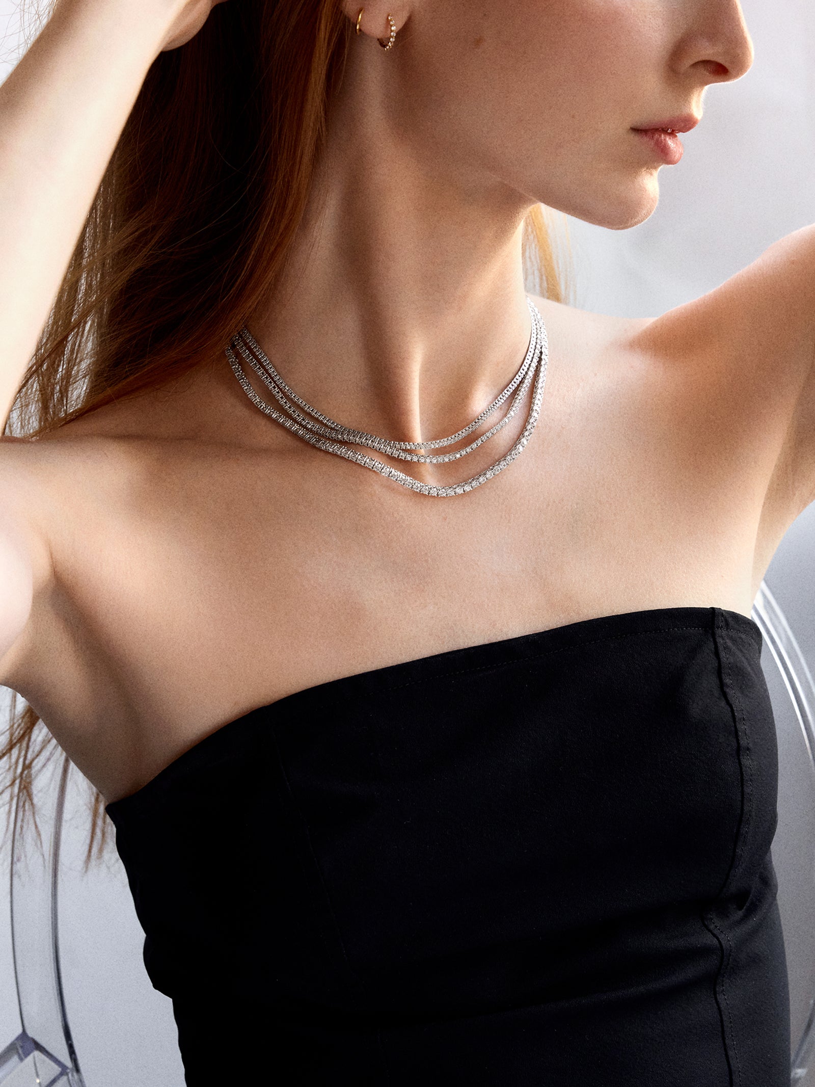 Billie Sterling Silver Tennis Necklace - Sterling Silver - Image 9