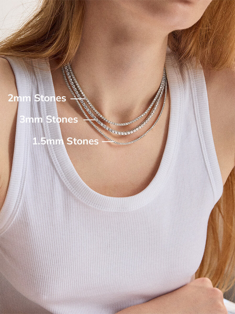 Billie Sterling Silver Tennis Necklace - Sterling Silver - Image 12