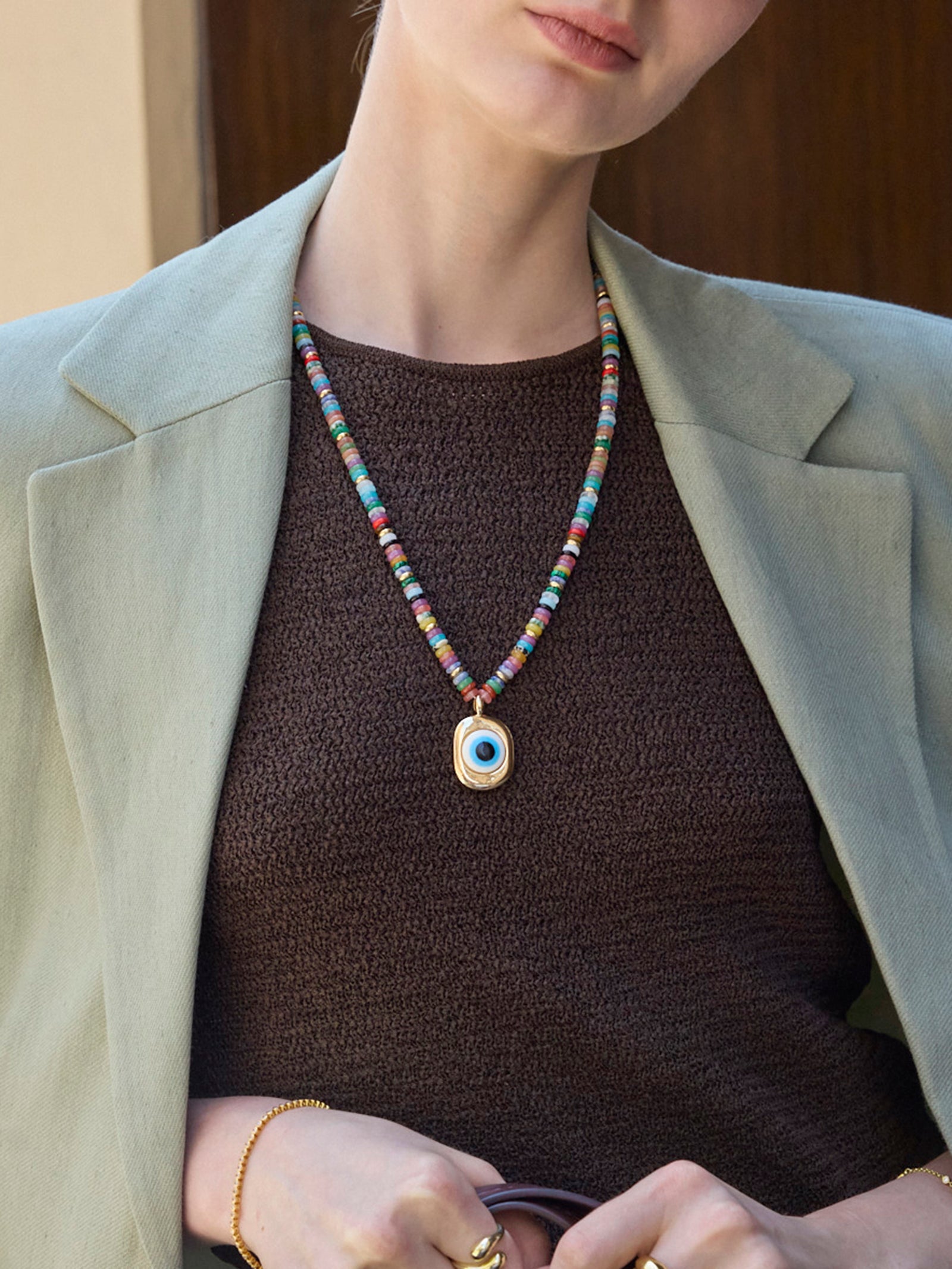 Amaris Semi-Precious Evil Eye Necklace - Evil Eye - Image 3