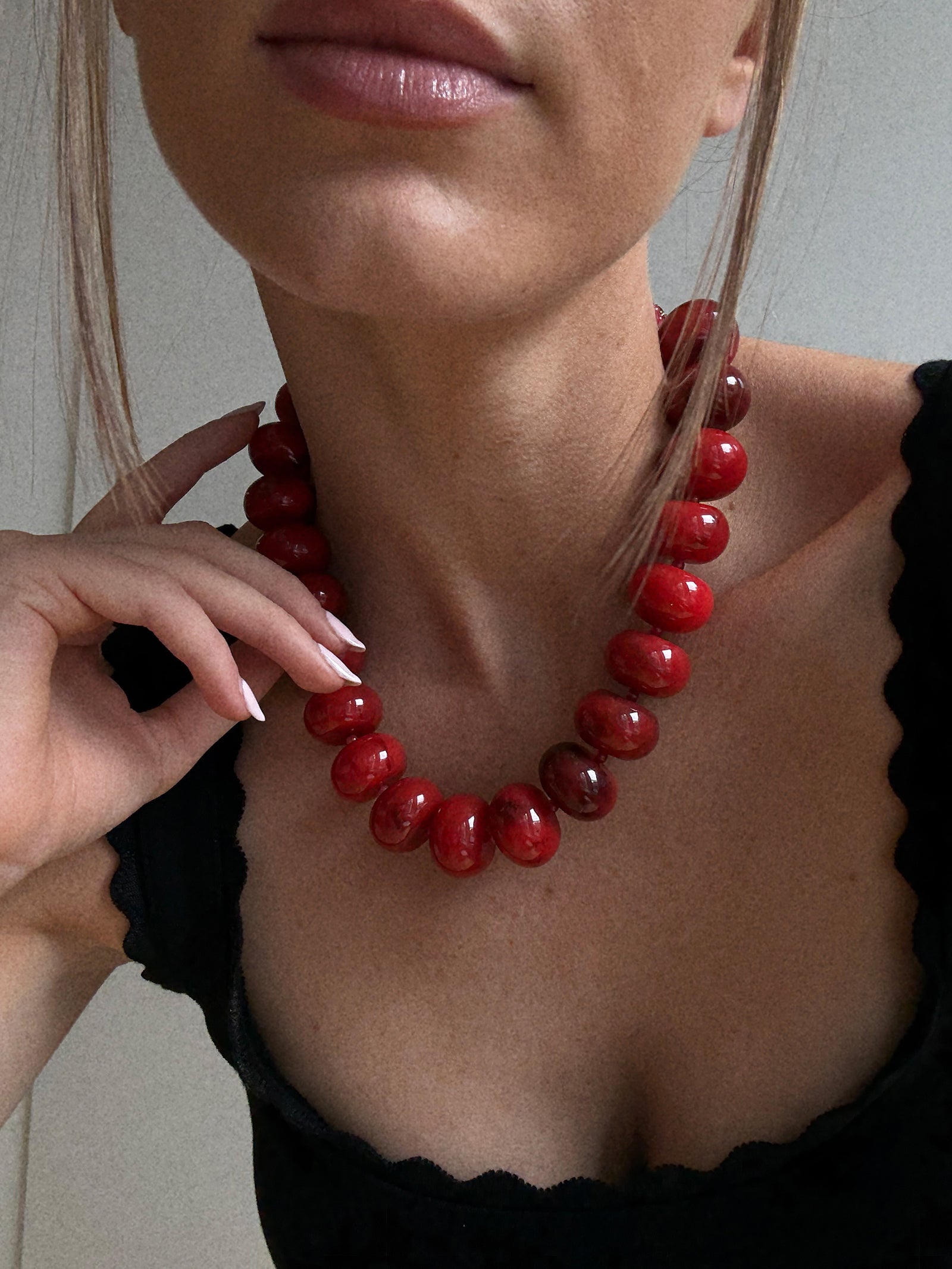 Joan Semi-Precious Necklace - Red Jasper - Image 3